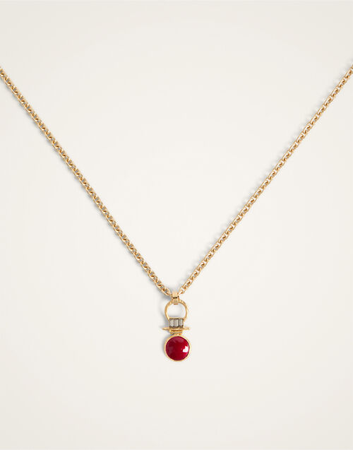 La DoubleJ Mini Shen Loop Necklace 24K Gold Plate And Enamel NEC0066BRA003SOLIDRE02