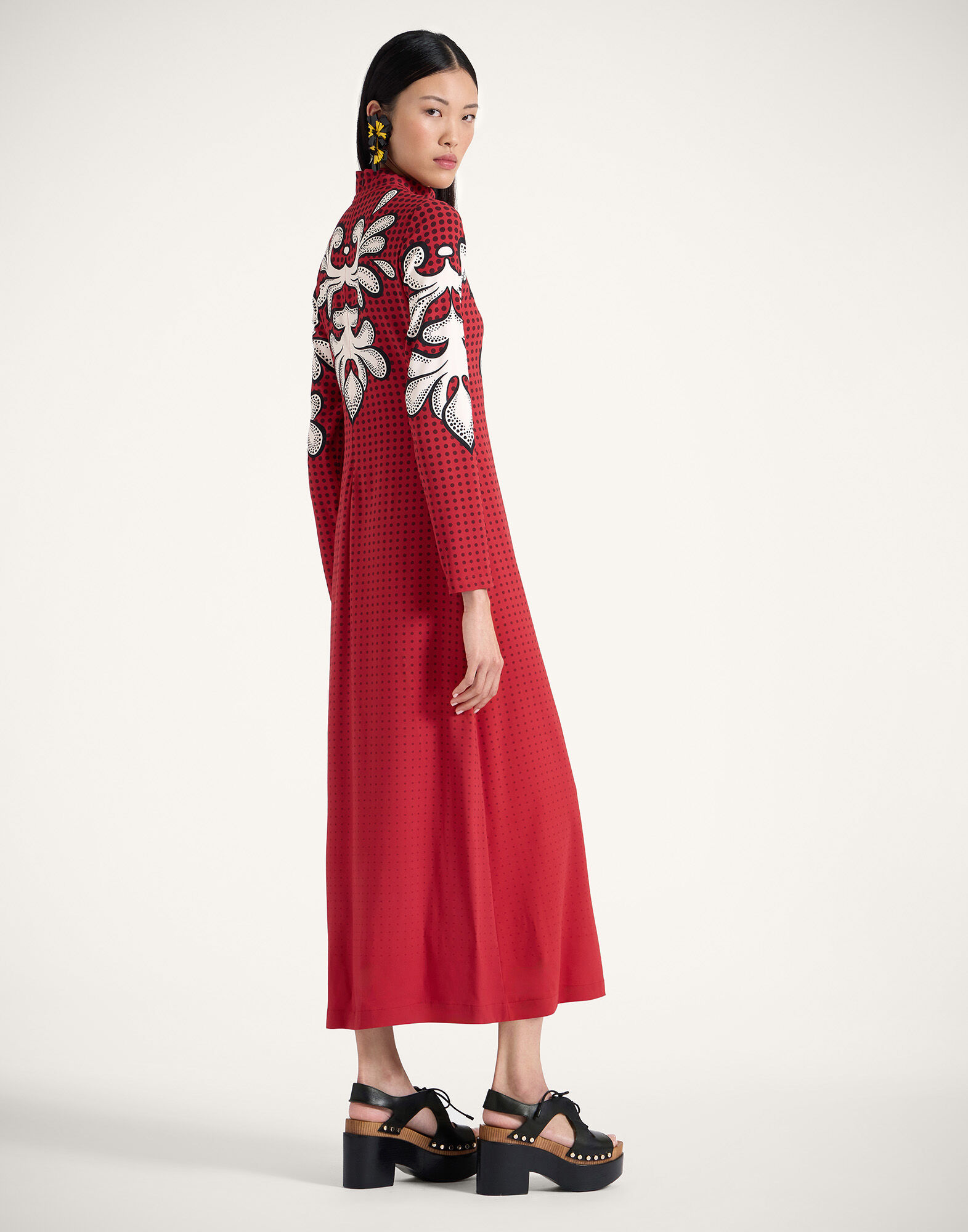 La DoubleJ Halle Dress Herald Plac&eacute;e Red DRE0444VIS011ALD02RE01