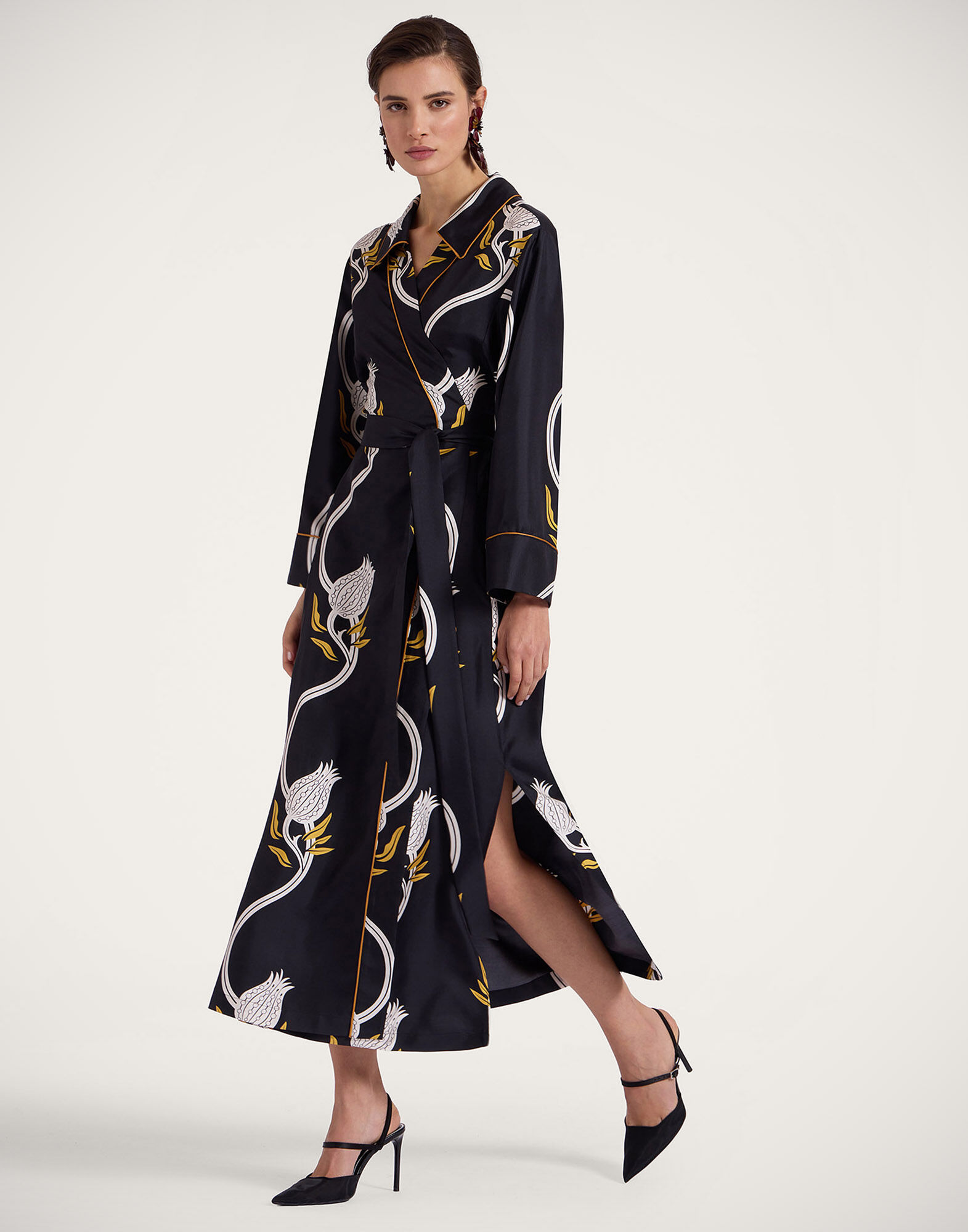 La DoubleJ Midnight Dress Melograno Black & White DRE0819SIL001MEL01BL03