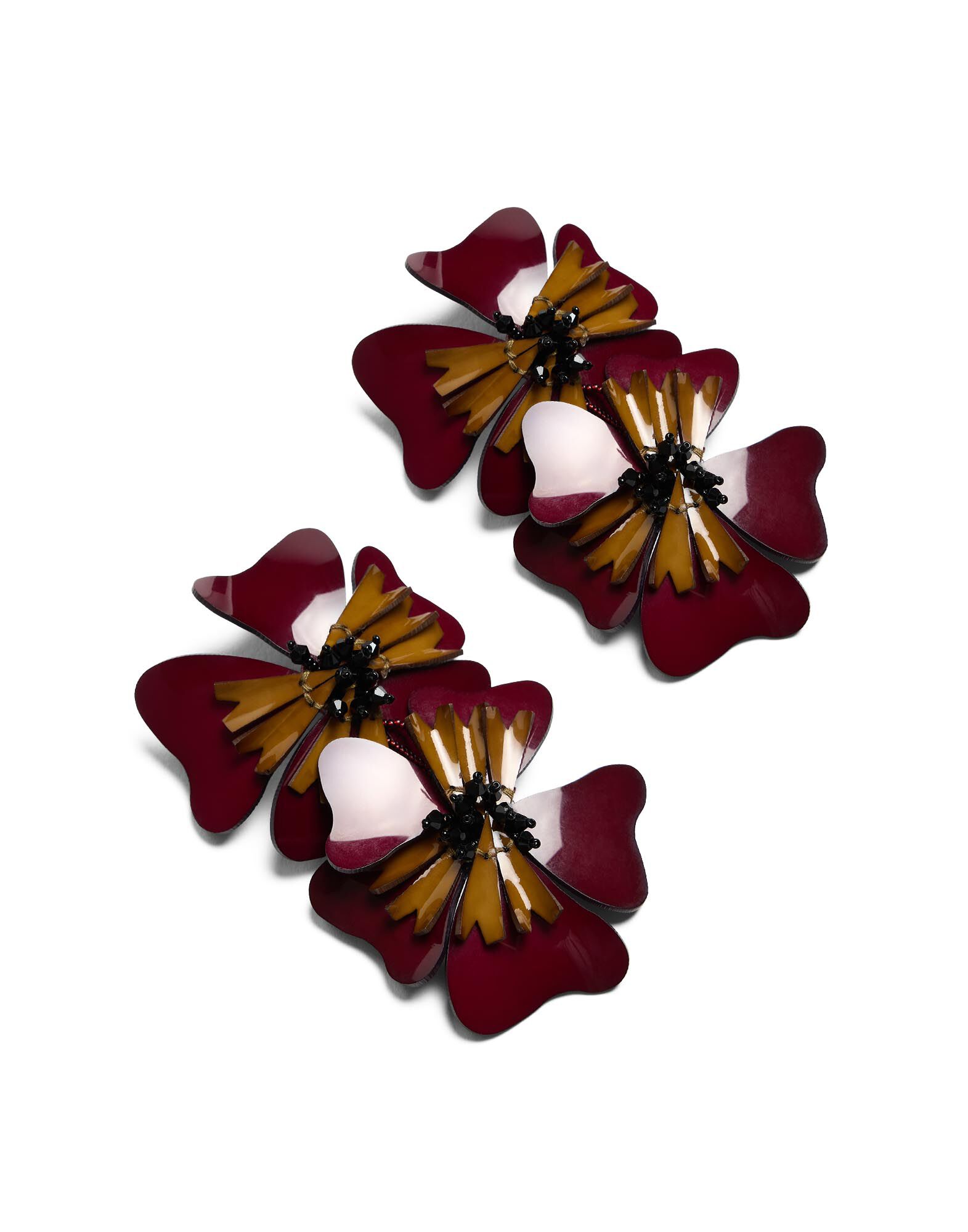 La DoubleJ Flora Earrings Solid Burgundy EAR0047POL013SOLIDRE02