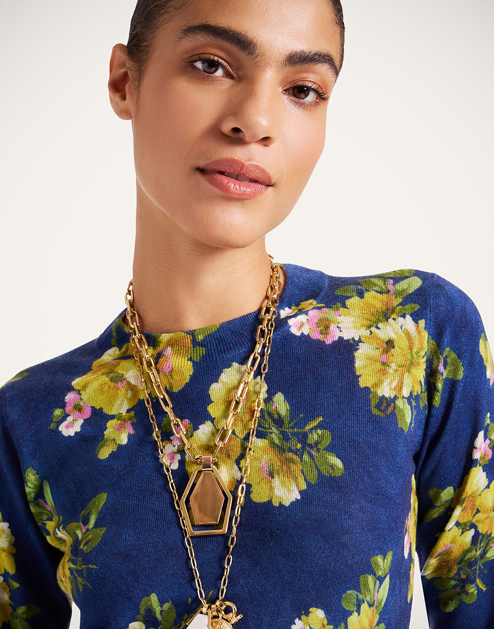 La DoubleJ Silky Crew Neck Riptide Midnight Blue PUL0305KNI172RIP01BU04