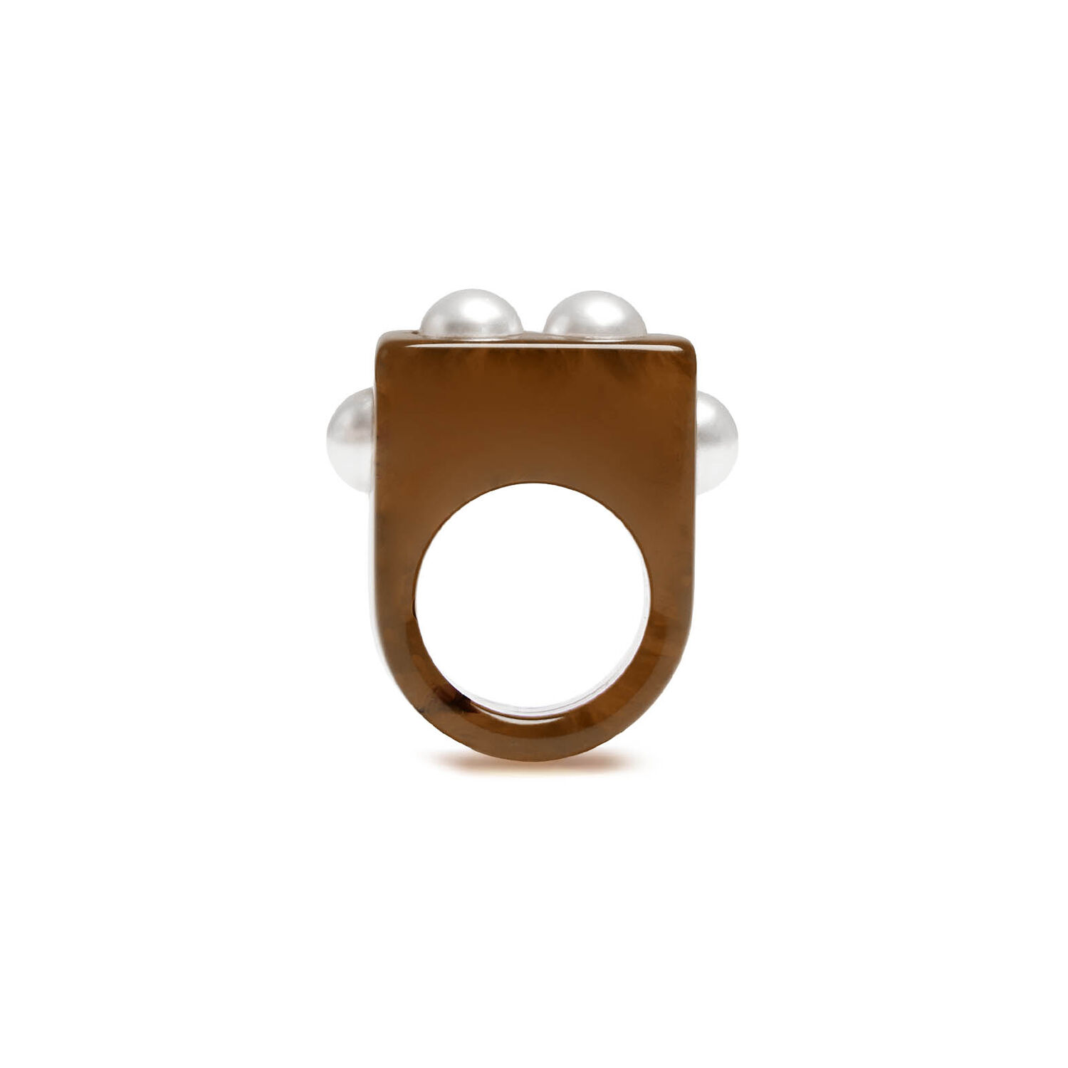 La Doublej Nefertiti Ring In Solid Tortoiseshell