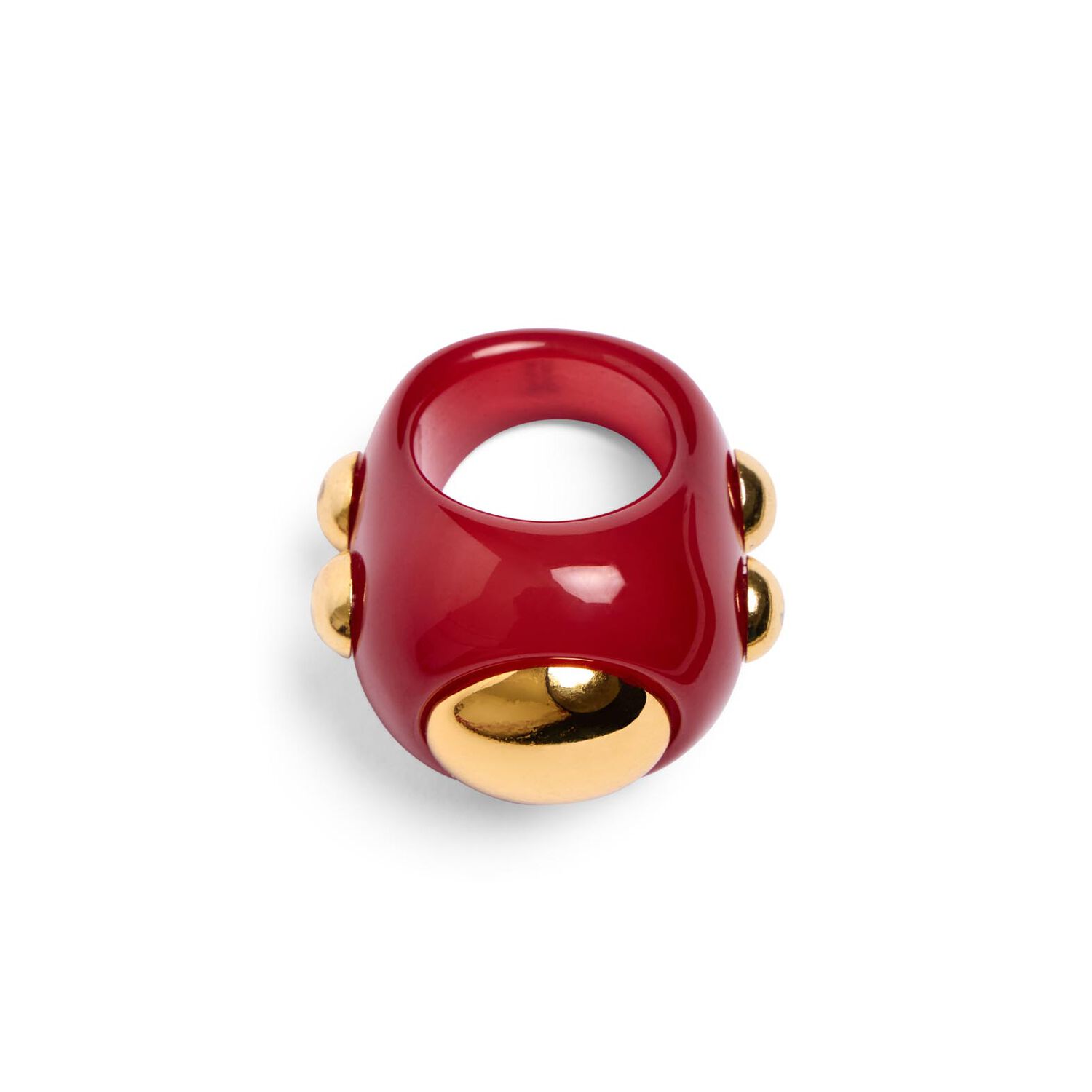 La Doublej Hathor Ring In Solid Red
