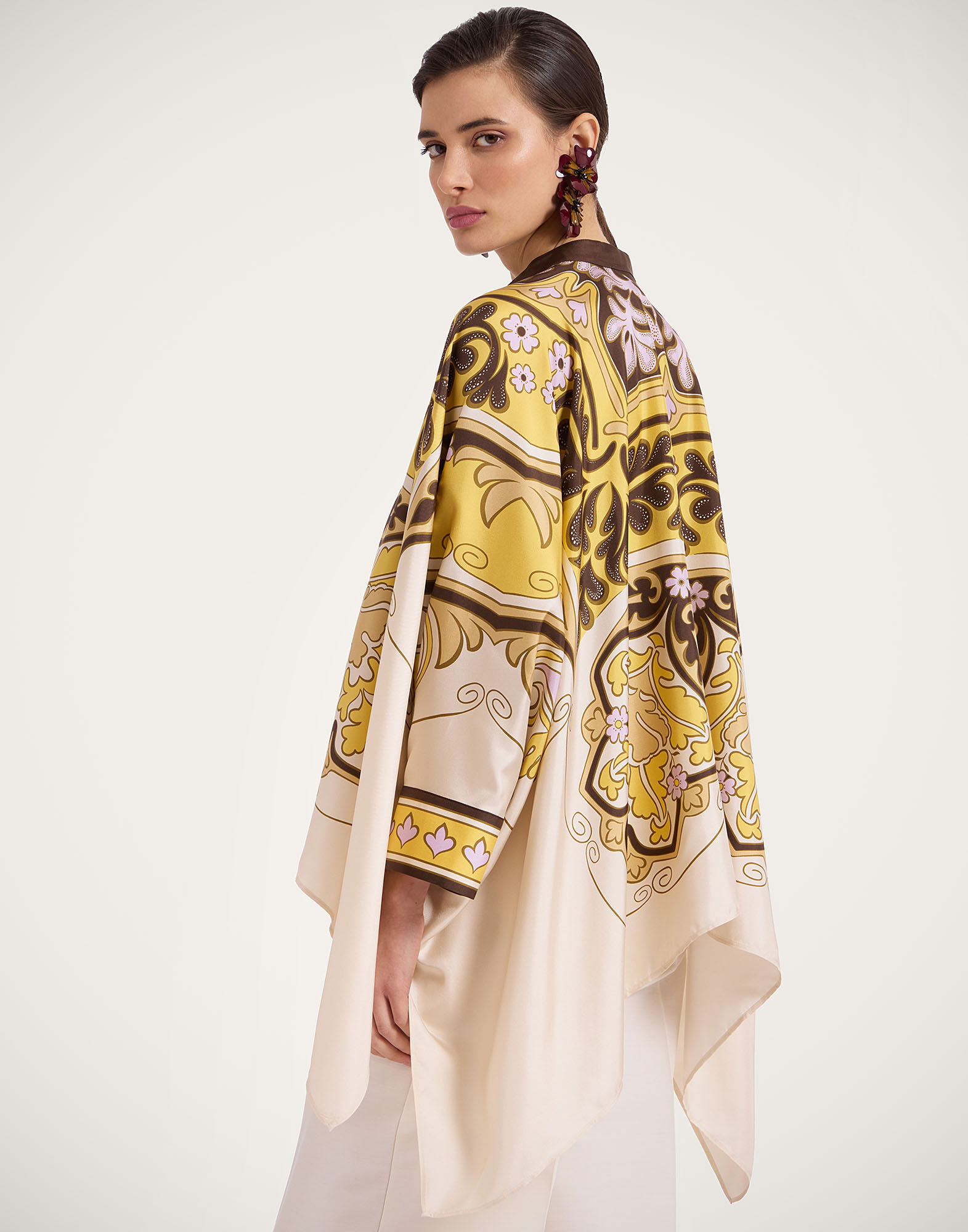 La DoubleJ Foulard Shirt Spells Plac&eacute;e Yellow SHI0059SIL006SPE01YE02