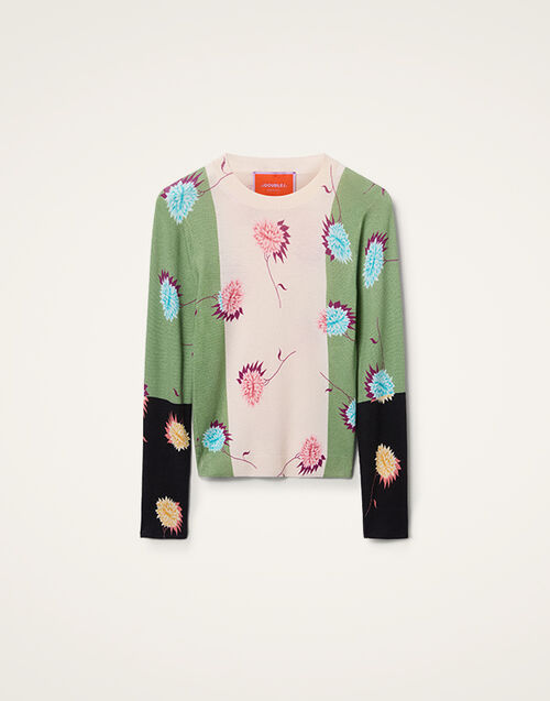 La DoubleJ Silky Crew Neck Derby Plac&eacute;e Multicolor PUL0255KNI157DER03MU01