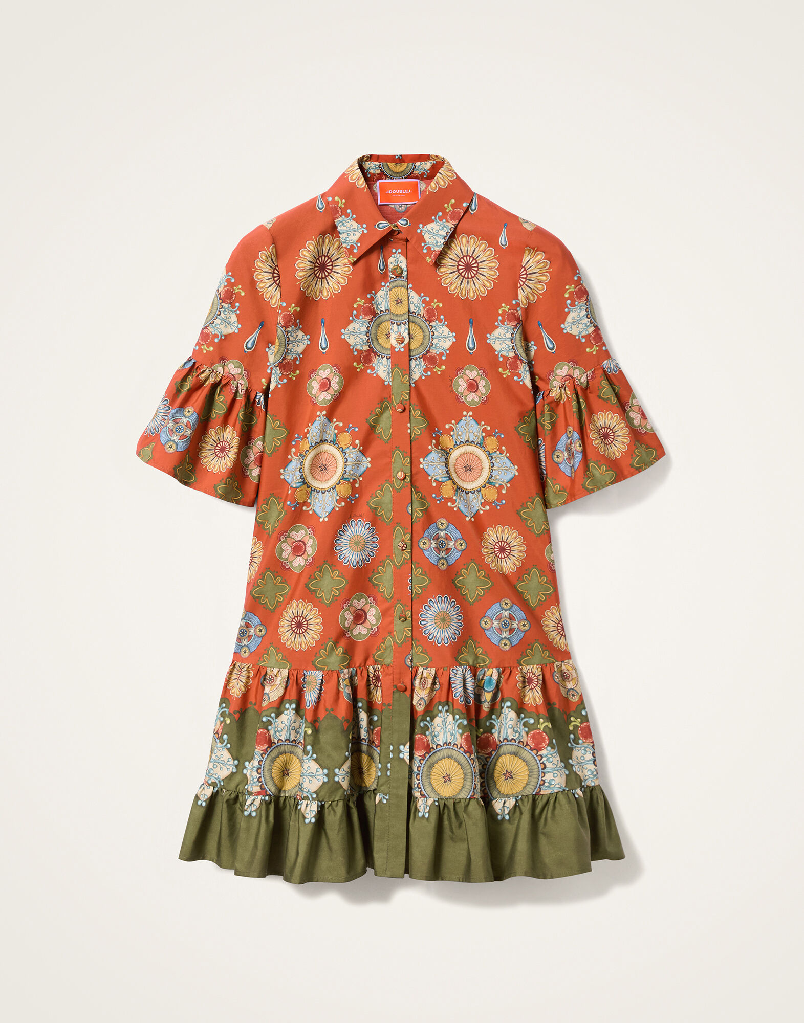 La DoubleJ Choux Dress Nucleus Plac&eacute;e Rust DRE0193COT039NUC02OR04