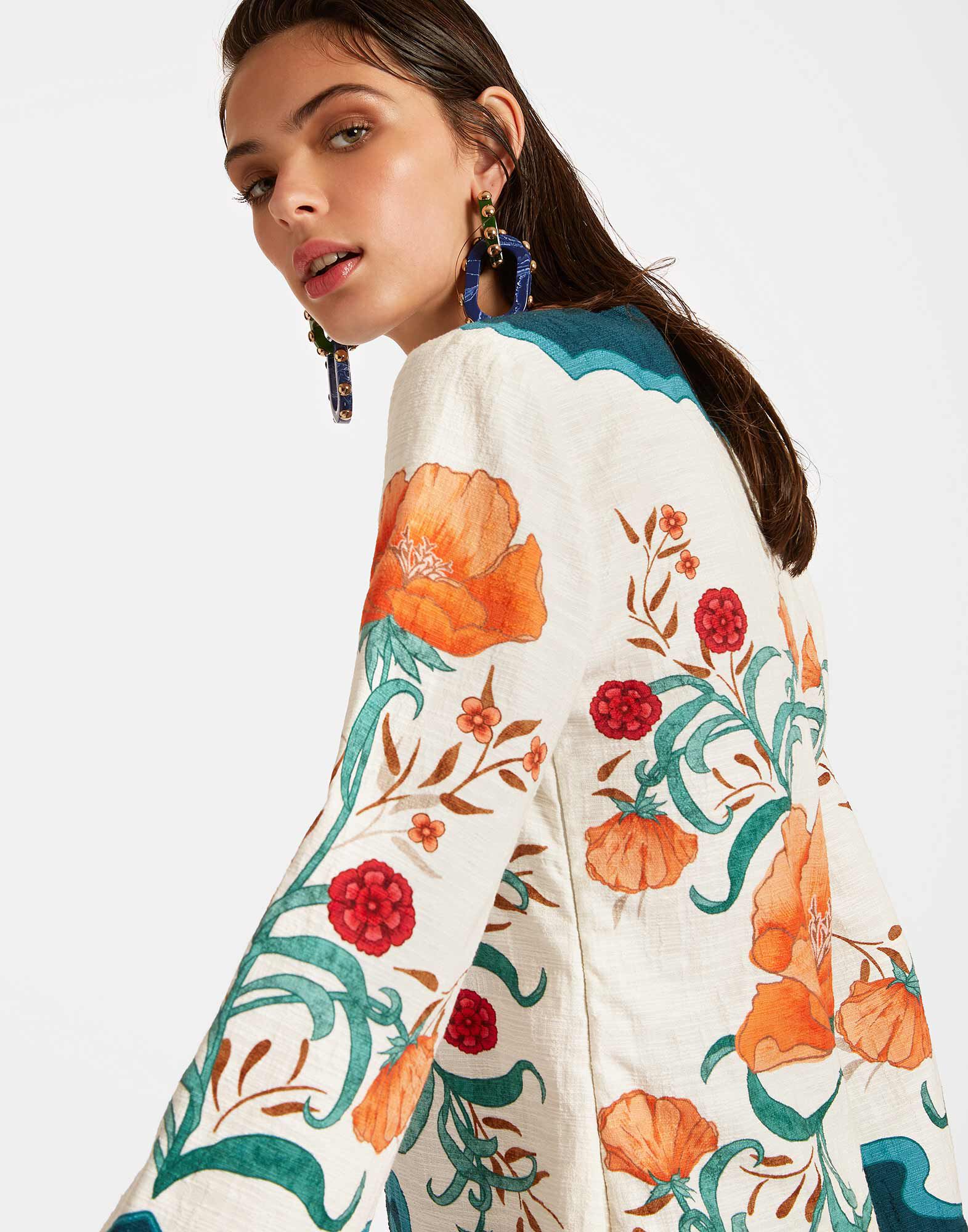 La DoubleJ The Tunic Mini Morpheus Plac&eacute;e Orange DRE0737COT005MOR01OR02