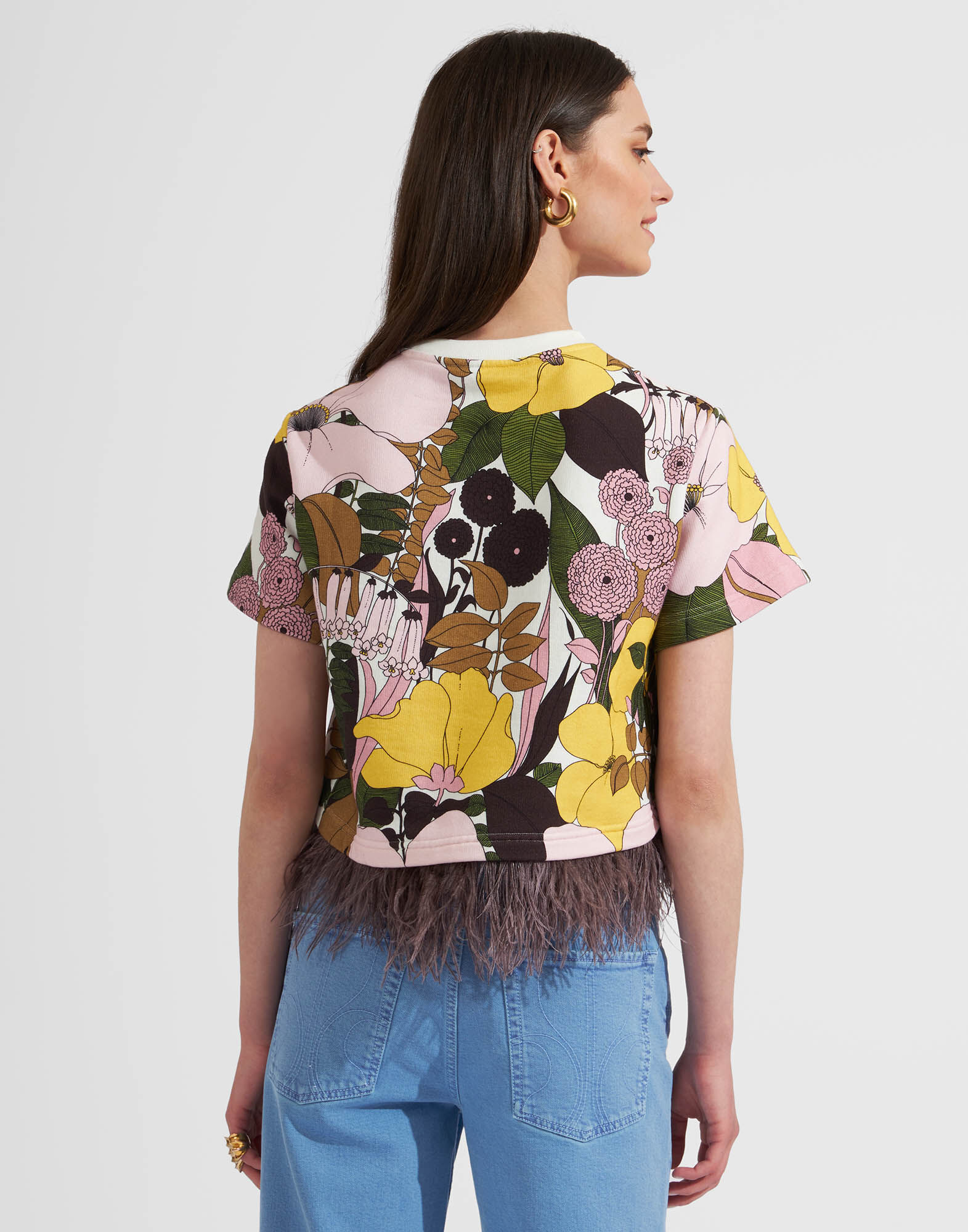 La DoubleJ La Scala Tee Big Flower Rose TSH0026JER031BFL03PI01