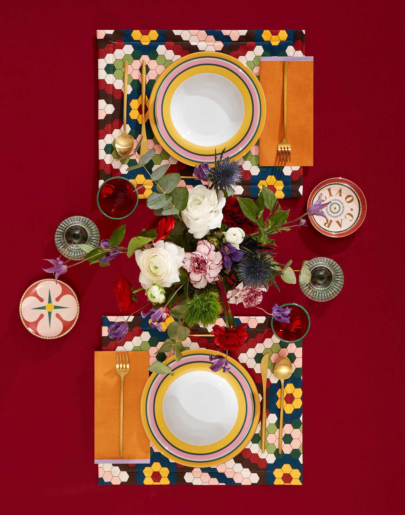 La DoubleJ Soup Plates Set Of 2 Rainbow Yellow SOU0002CER001RAI01YE02