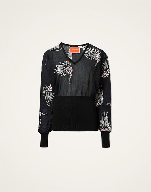 La DoubleJ Winged Knit Top Lemuria Black PUL0331KNI186VA435BL01