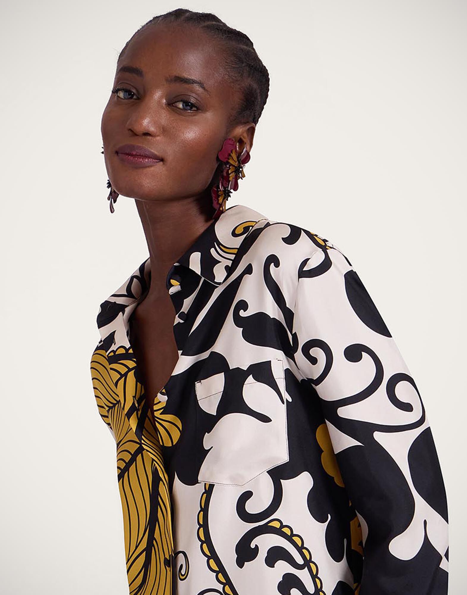 La DoubleJ Boy Shirt Marea Black & White SHI0001SIL001MRE01BL03