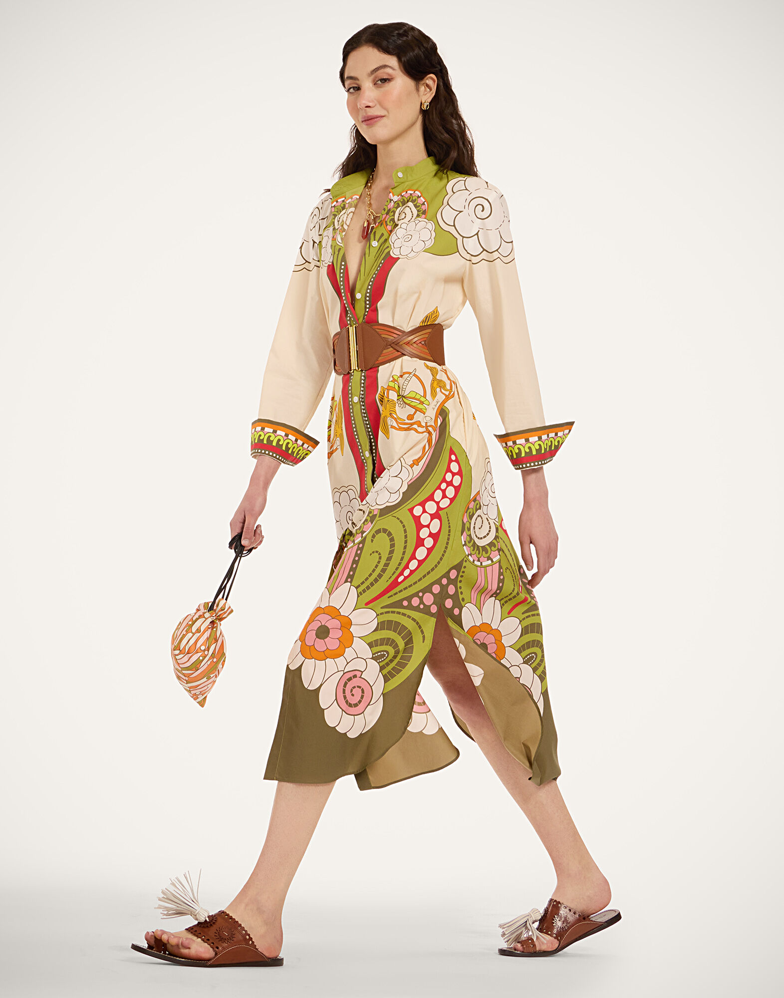 La DoubleJ Sundowner Tunic Ambrosia Plac&eacute;e Ivory DRE0924COT015AMB03WH04