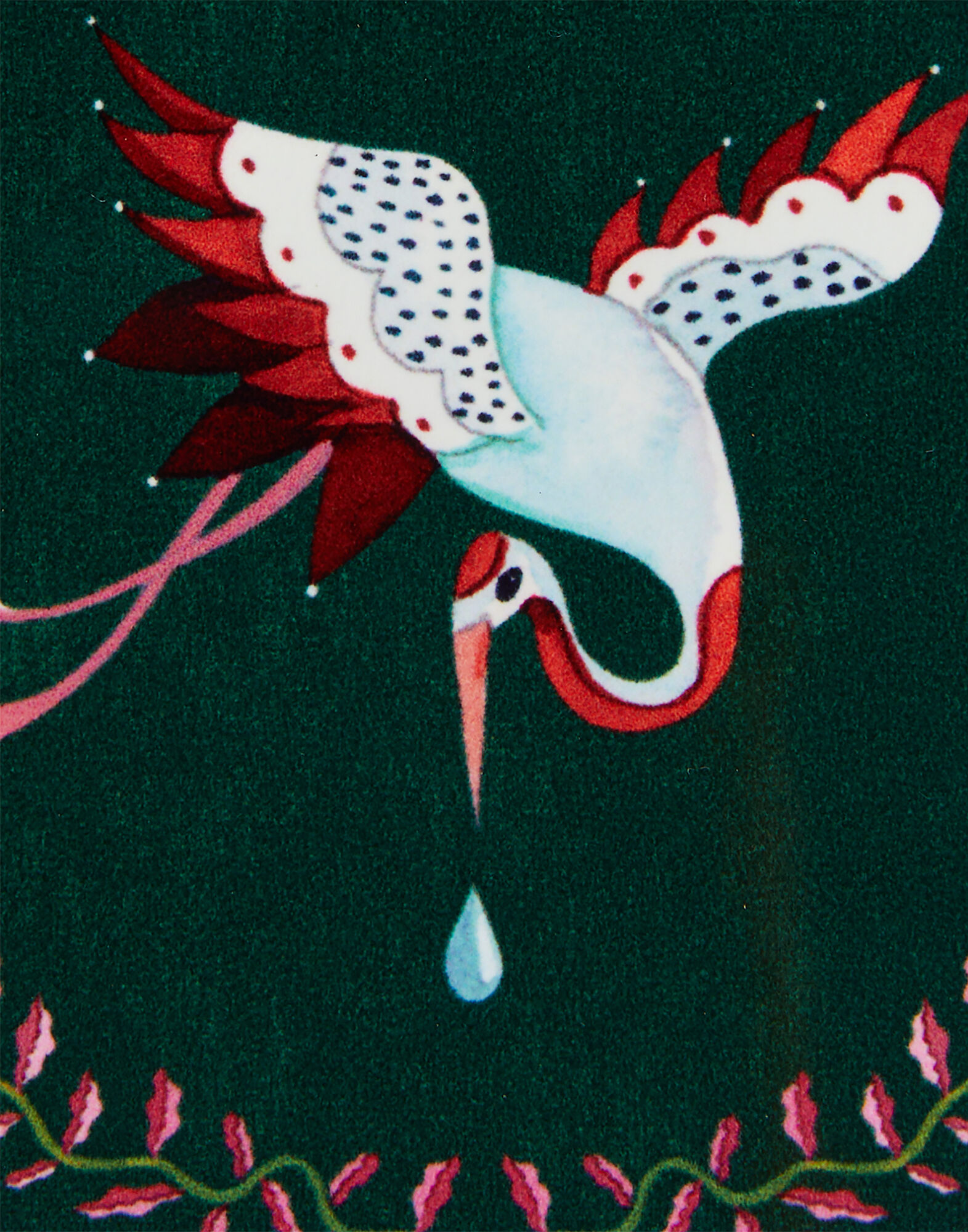 La DoubleJ Disk Coasters Set Of 4 Flora And Fauna Mix Dark Green CST0009CRK001HLE07GR03