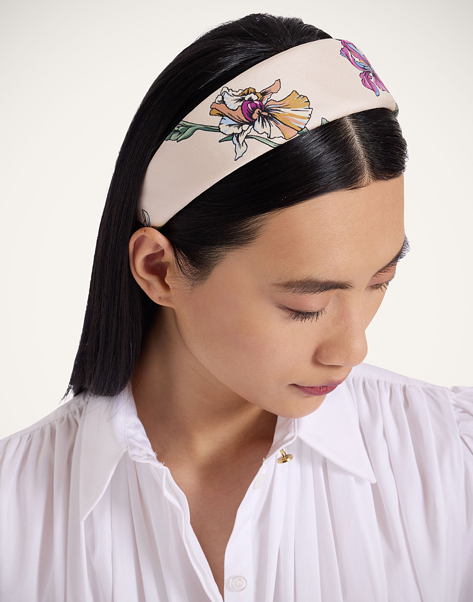 La DoubleJ Flat Headband Mini Iris Ivory HEB0023FOD001IRS03WH04