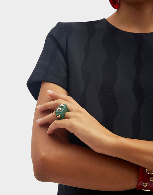 La DoubleJ Nefertiti Ring Green RIN0004POL005SOLIDGR02