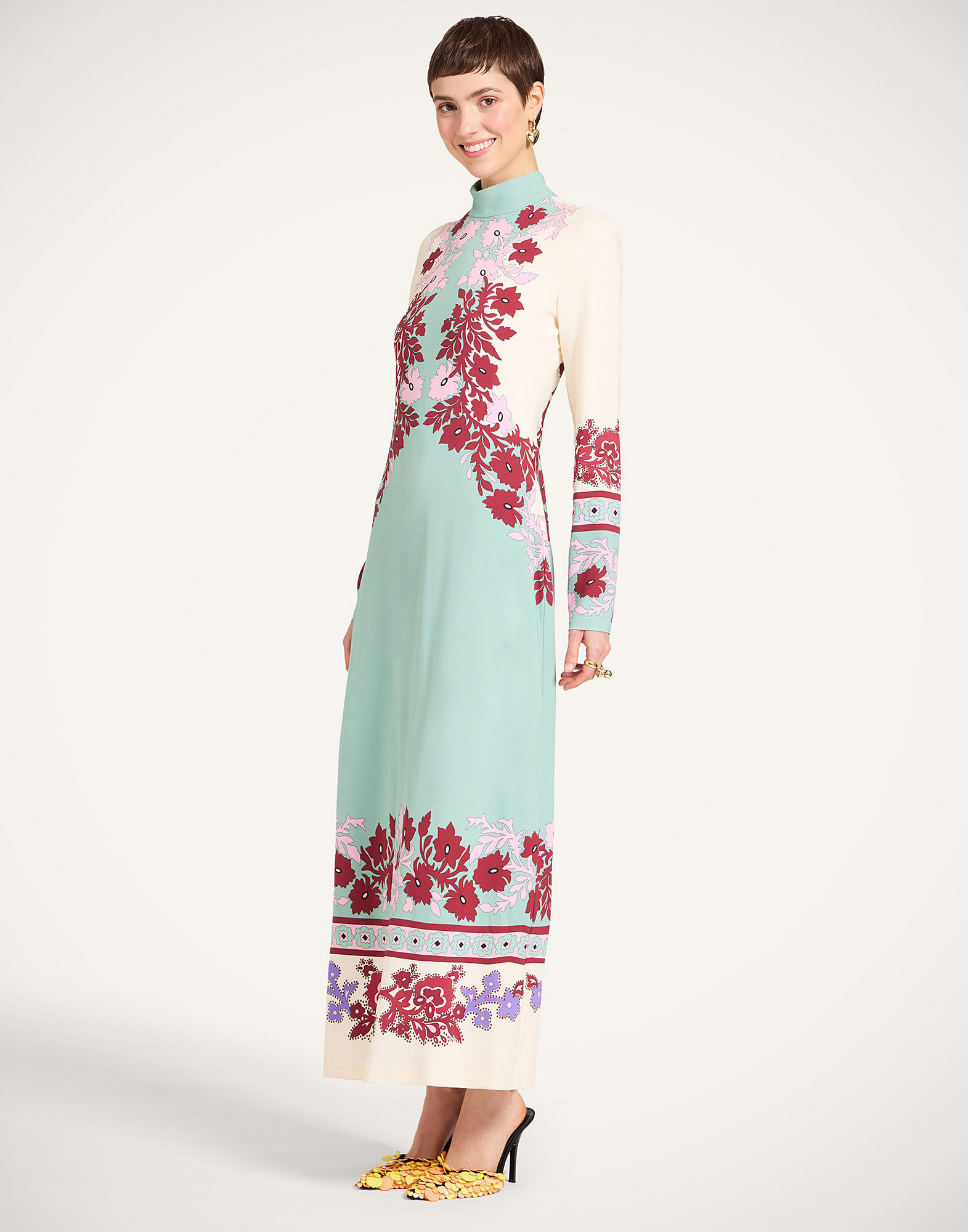 La DoubleJ Halle Dress Regalia Plac&eacute;e Menta DRE0444VIS011REG02GR11