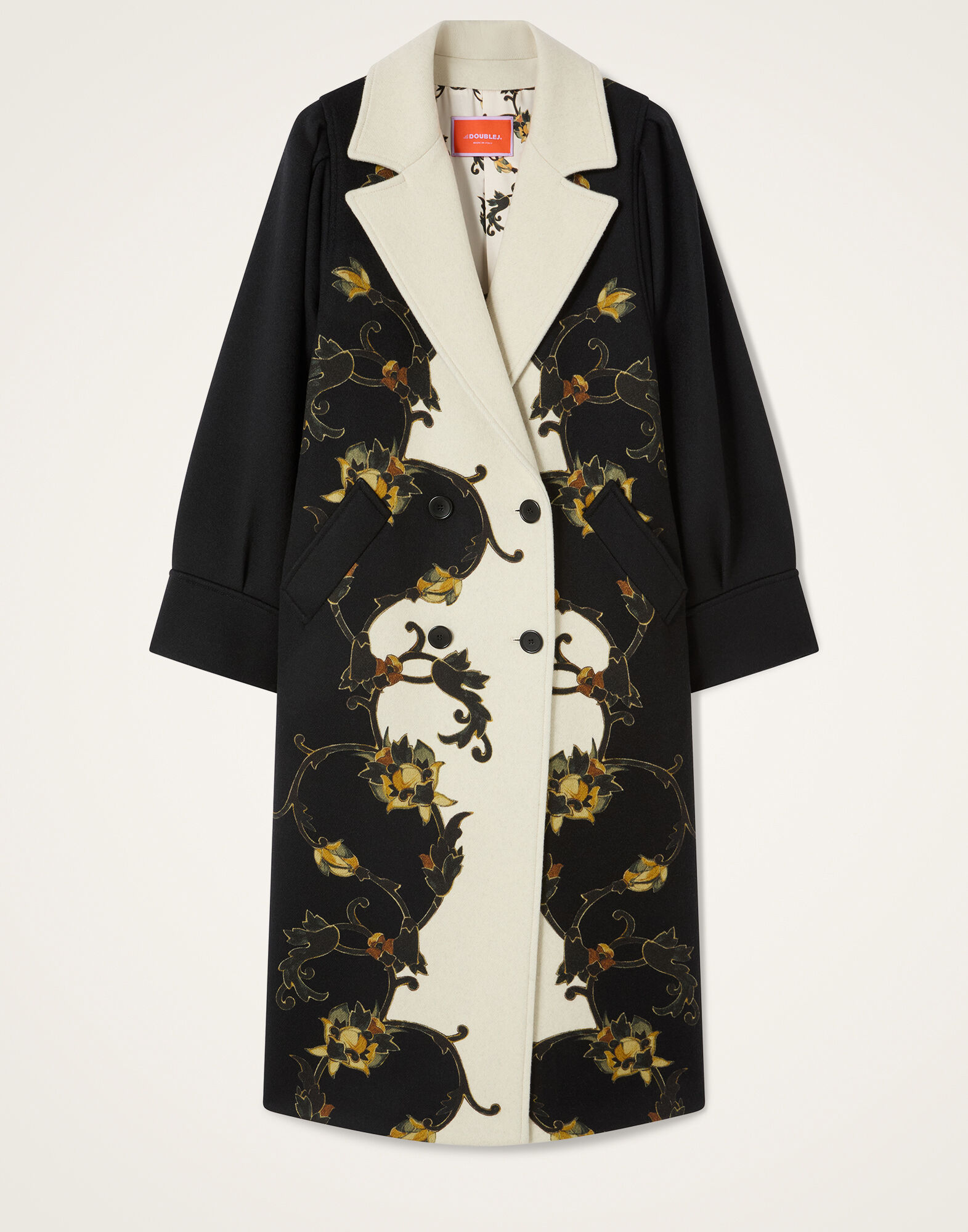 La DoubleJ Victoria Coat Buttercup Plac&eacute;e Black JAC0207PLA003BTC03BL01