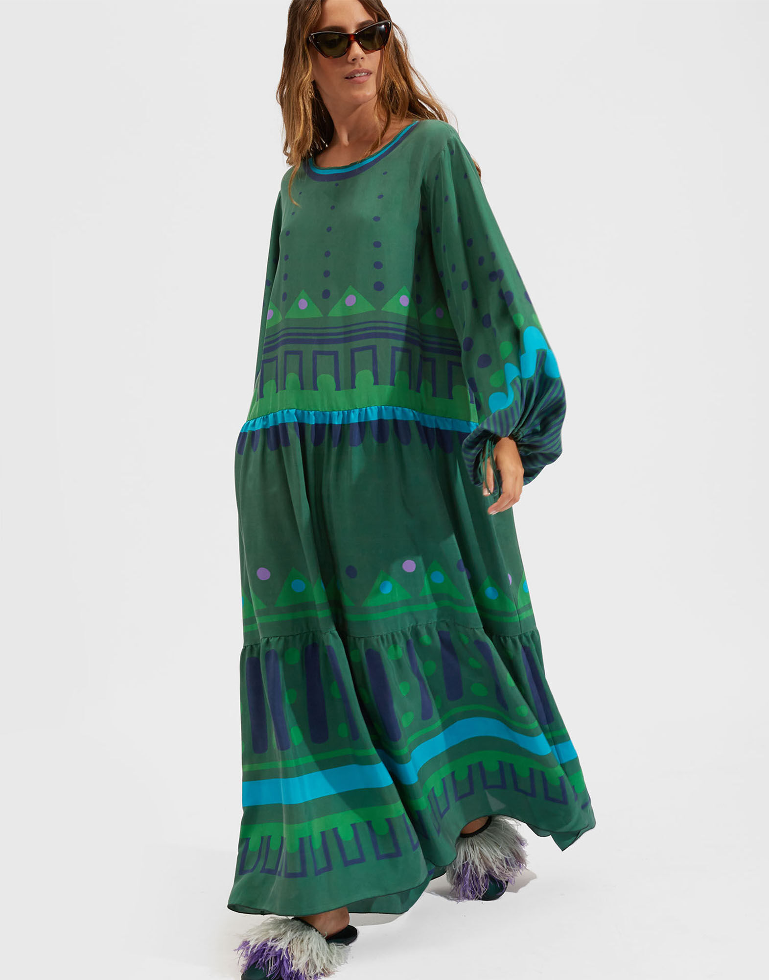 La DoubleJ Vesta Dress Handmade Dots Bordeaux Plac&eacute;e DRE0302SIL009HAD0001