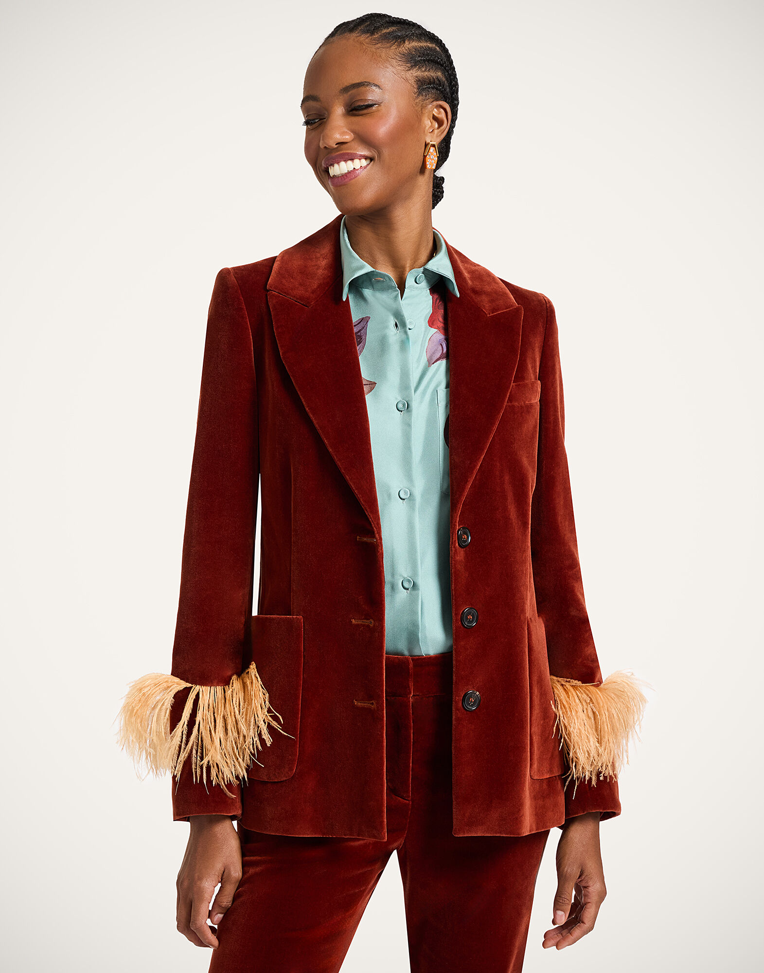 La DoubleJ Keaton Jacket Terracotta JAC0073VEL011SOLIDBR08