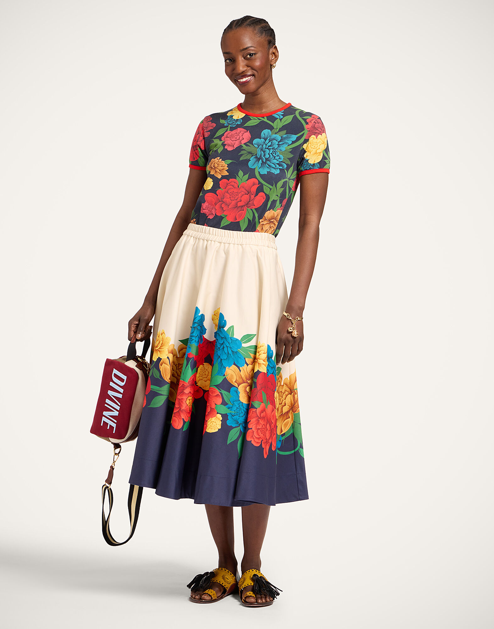 La DoubleJ Ballerina Skirt Princess Peony Plac&eacute;e Ivory SKI0199COT094PPE02WH04