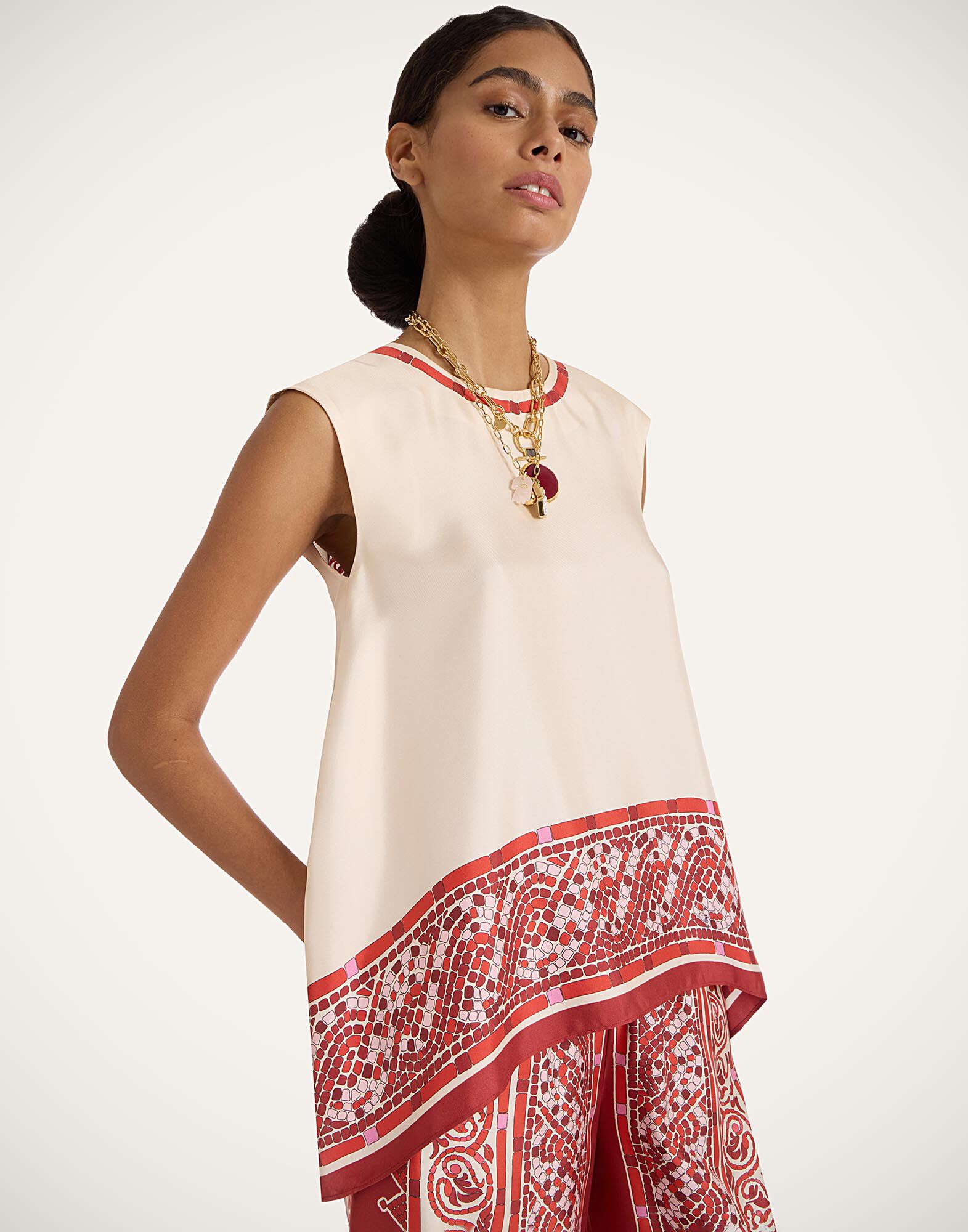 La DoubleJ San Carlo Top Cobra Plac&eacute;e Red TOP0157SIL006COB01RE01