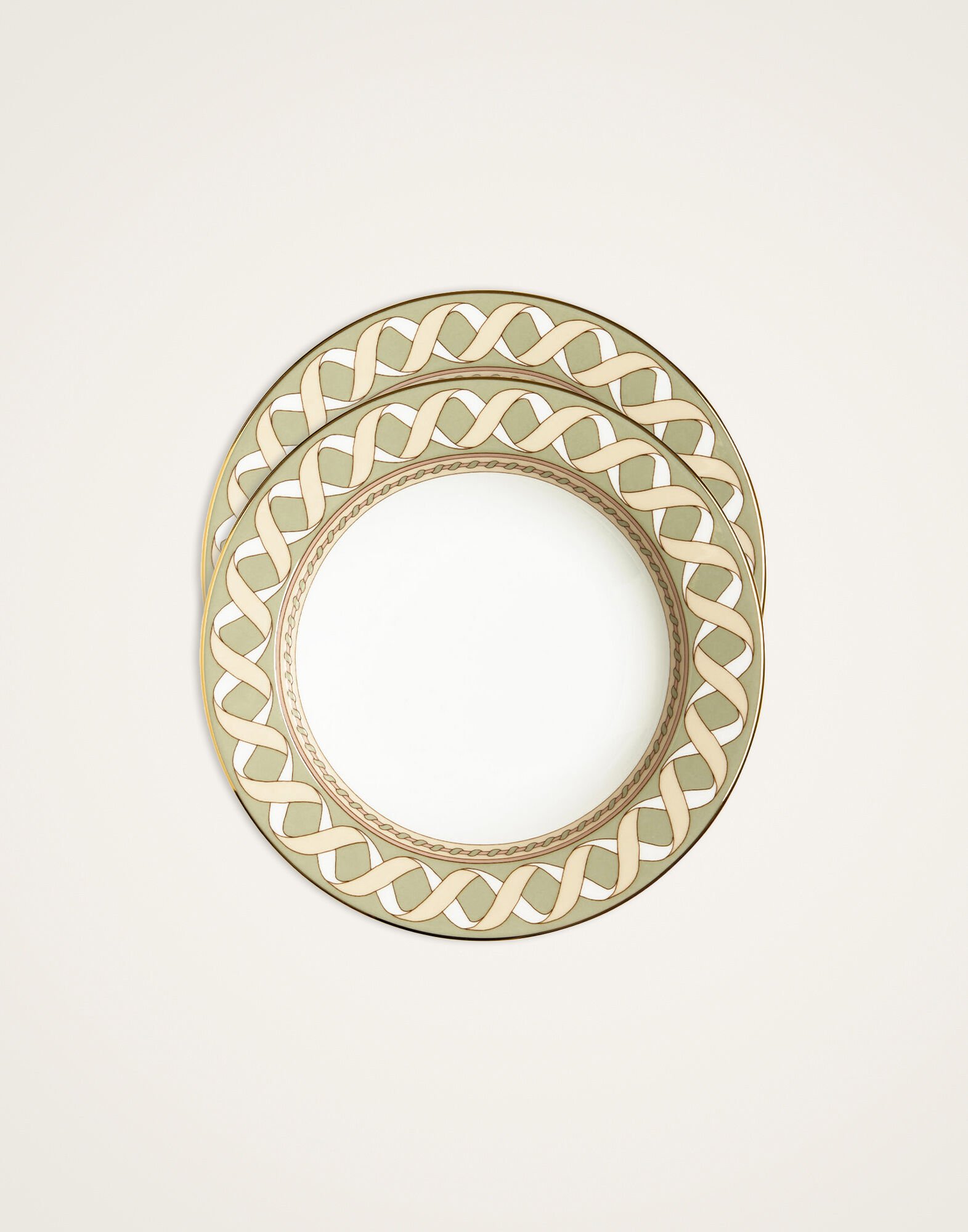 La DoubleJ Soup Plates Set Of 2 Odysseus Pistachio SOU0002CER001ODY01GR10