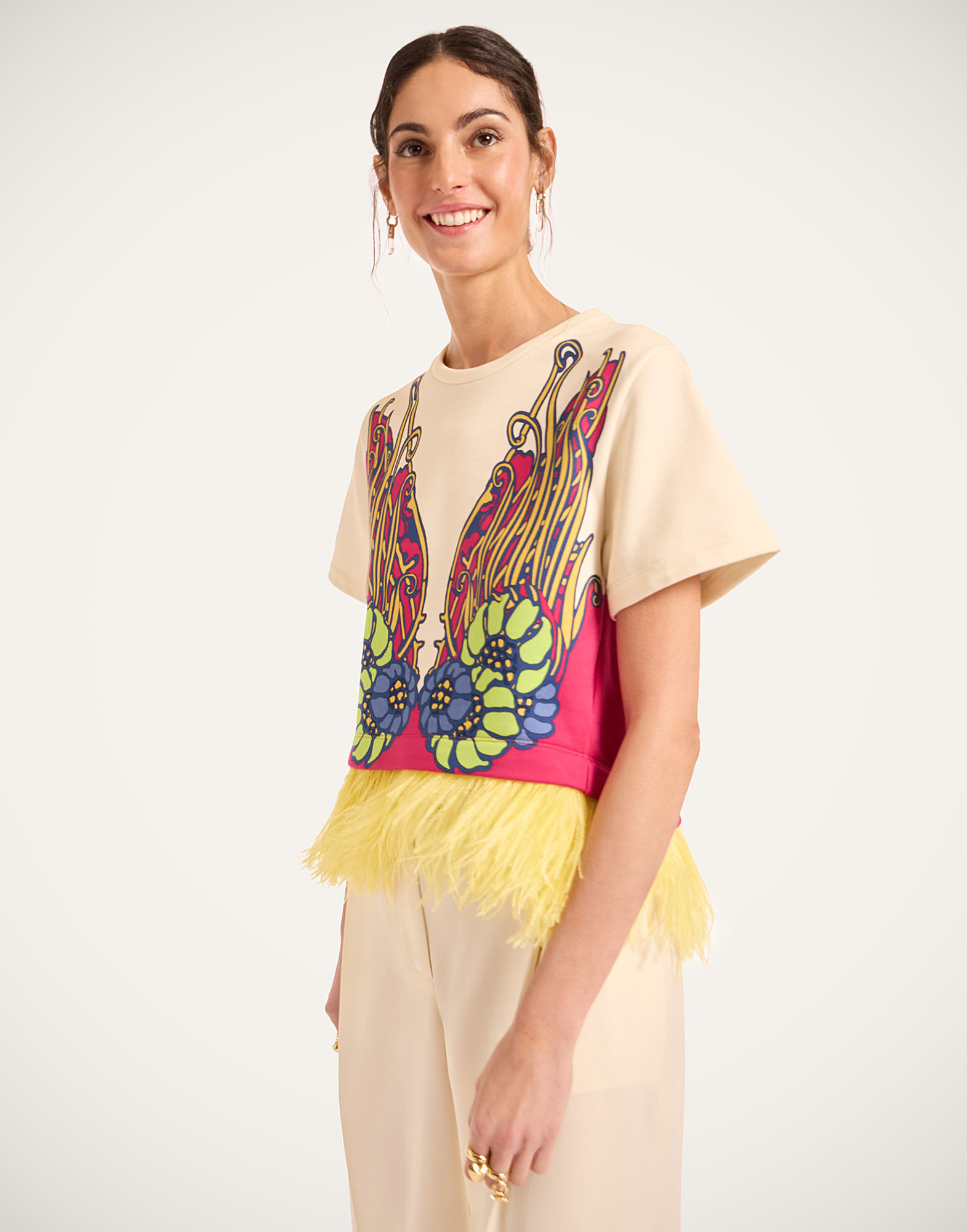 La DoubleJ La Scala Tee Lemuria Plac&eacute;e Pink TSH0038JER040LEM02PI01