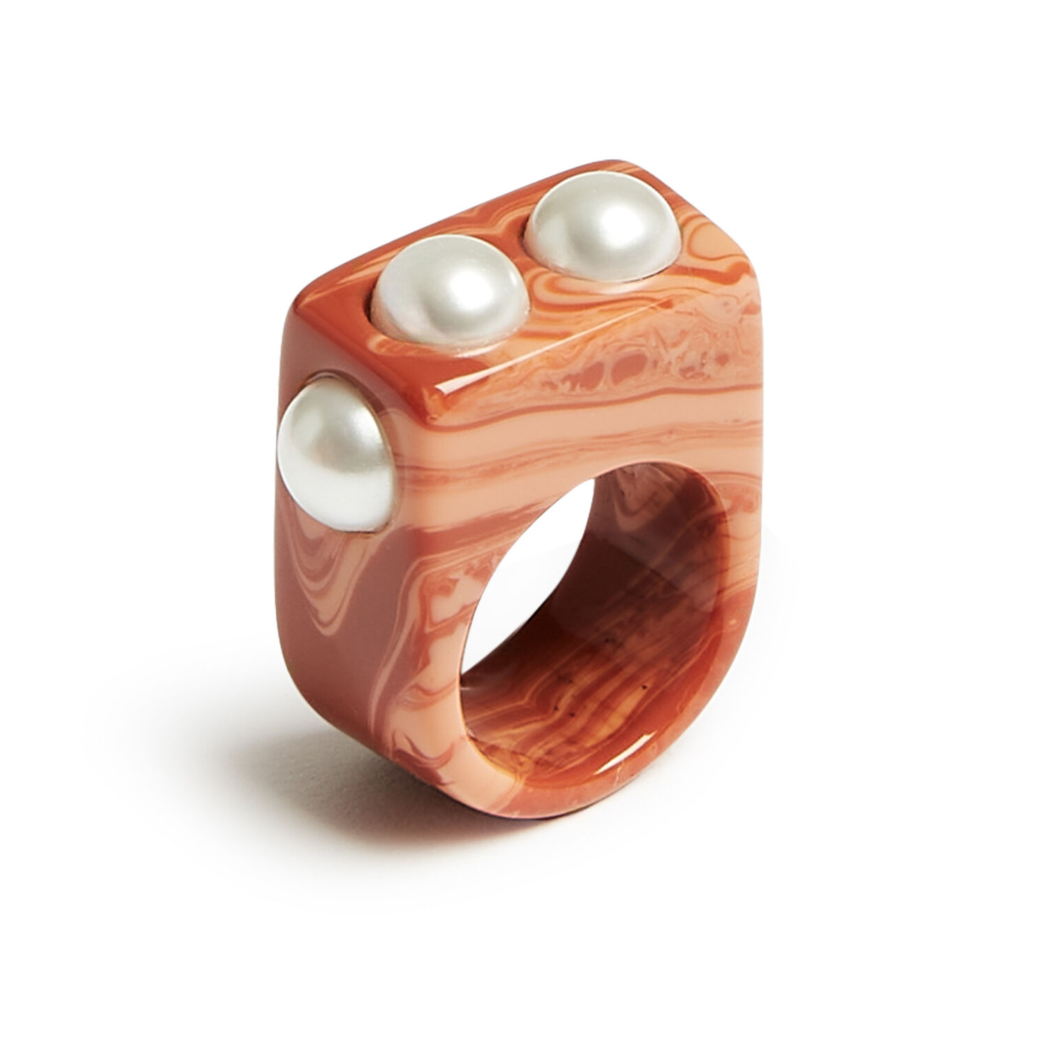 Shop La Doublej Nefertiti Ring In Solid Pink