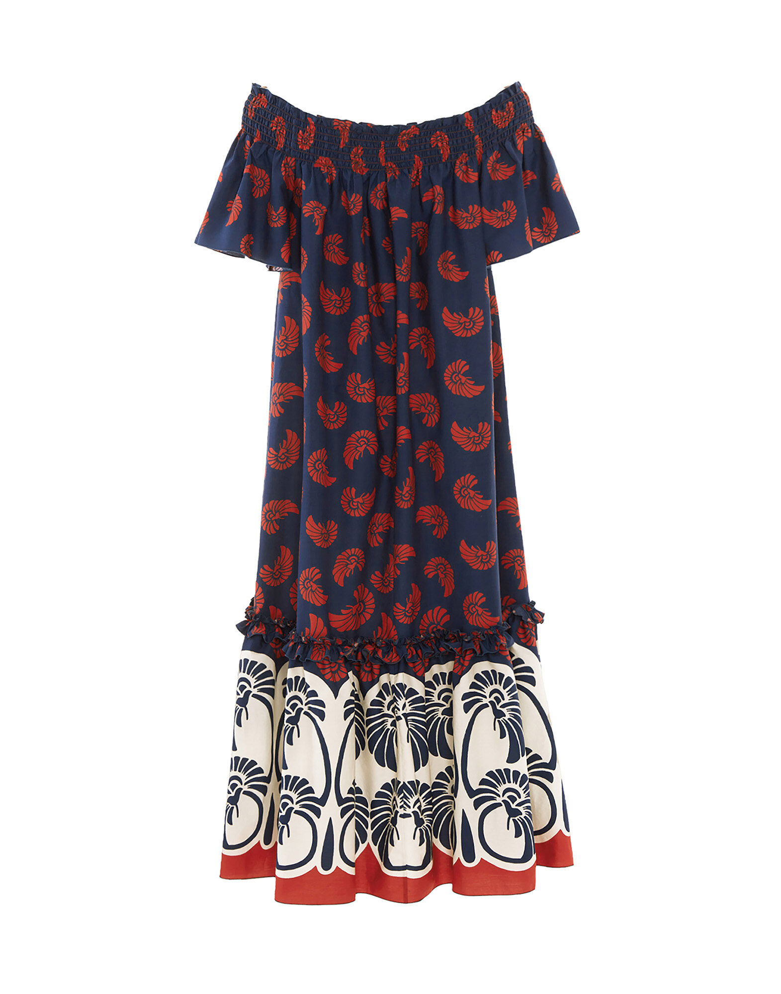 La DoubleJ Capalbio Dress Palmetto Plac&eacute;e DRE0320COT039PIG01BU06