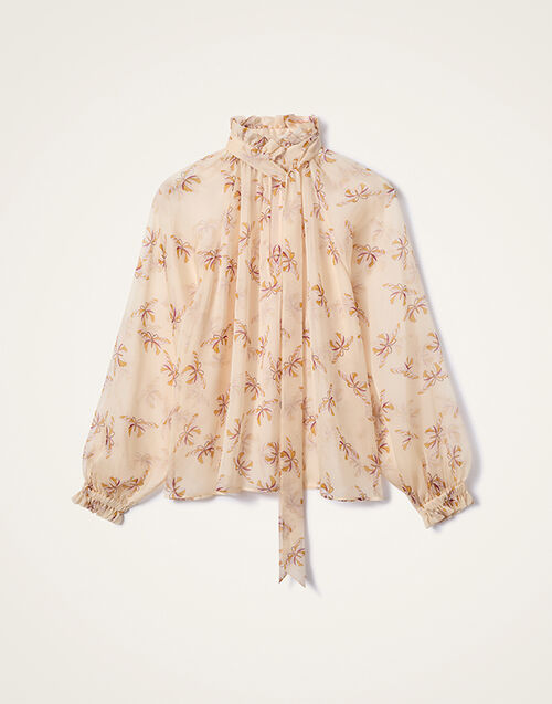 La DoubleJ Cerere Blouse Farfalla Buttercream SHI0120SIL024FAR08WH09