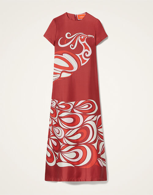 La DoubleJ Swing Dress Phoenix Plac&eacute;e Burgundy DRE0128SIL006PHO01RE02