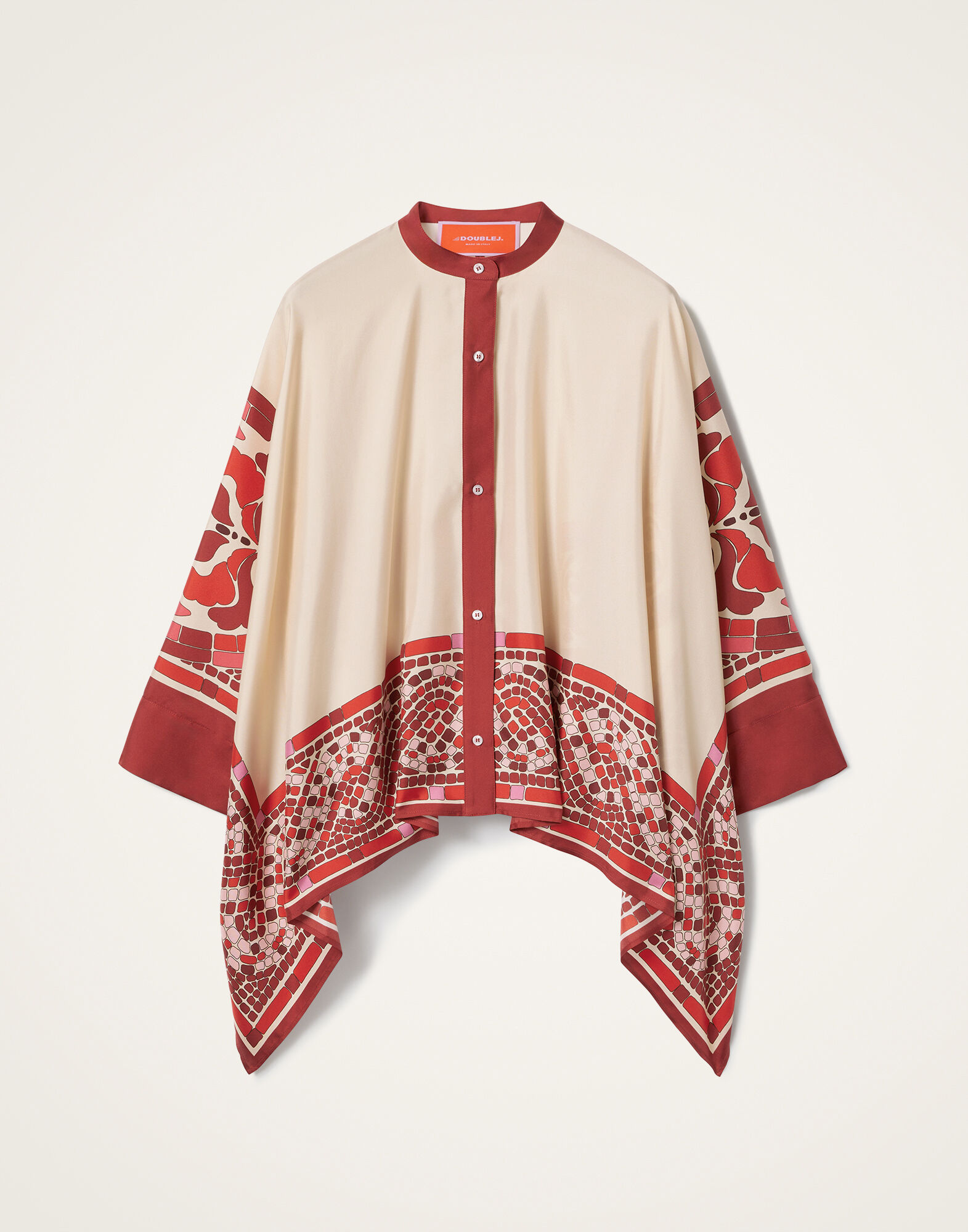 La DoubleJ Foulard Shirt Cobra Plac&eacute;e Red SHI0059SIL006COB01RE01