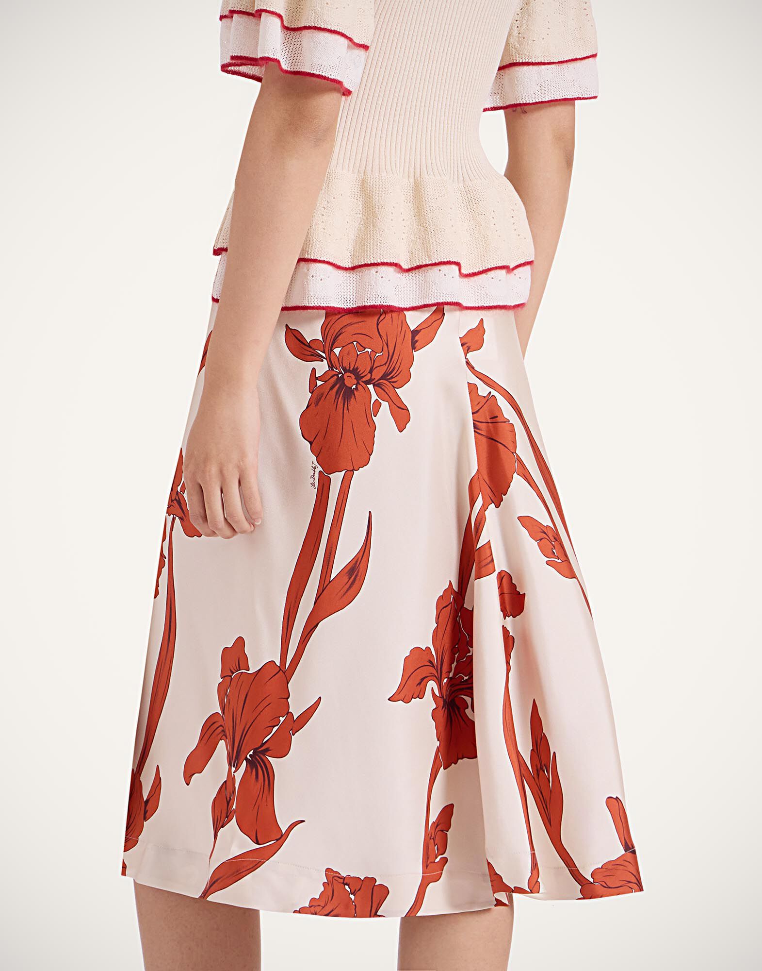 La DoubleJ Pareo Midi Skirt Iris Dark Orange SKI0145SIL001IRS04OR03