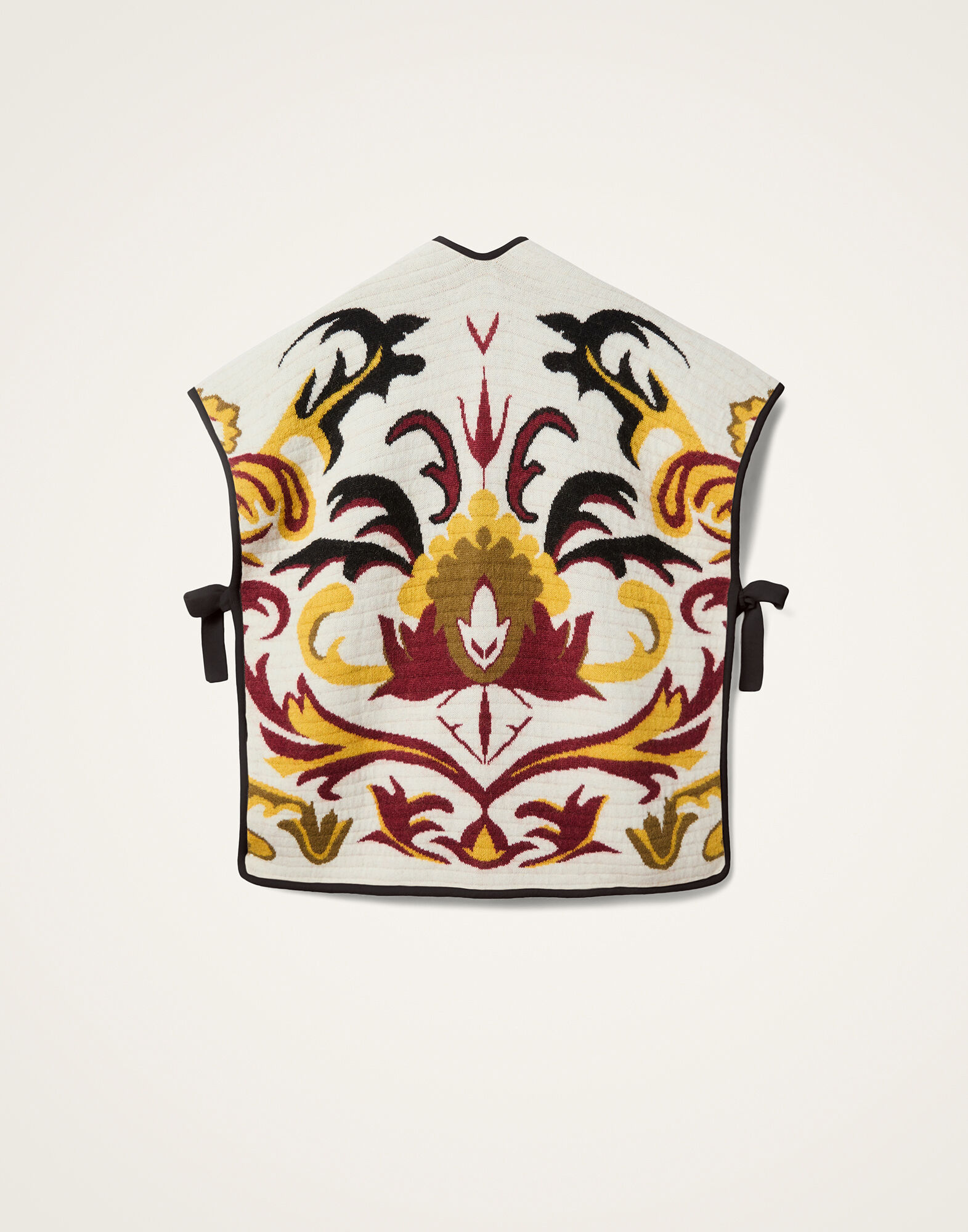 La DoubleJ In My Power Knit Scarf Cape Multicolor Ivory & Red SCA0083KNI177VA402BR05