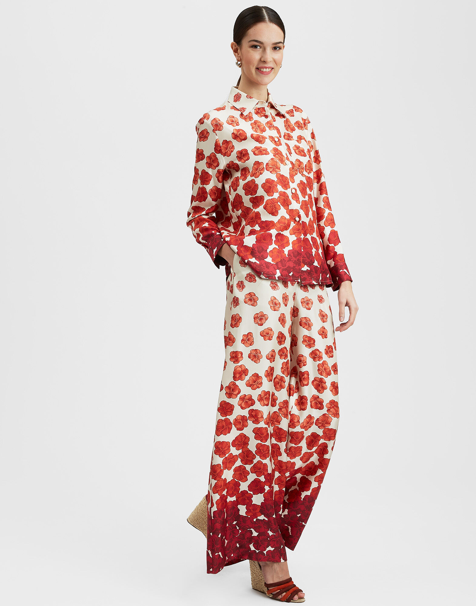 La DoubleJ Boy Shirt Haze Plac&egrave;e Red SHI0001SIL001HAZ01RE01