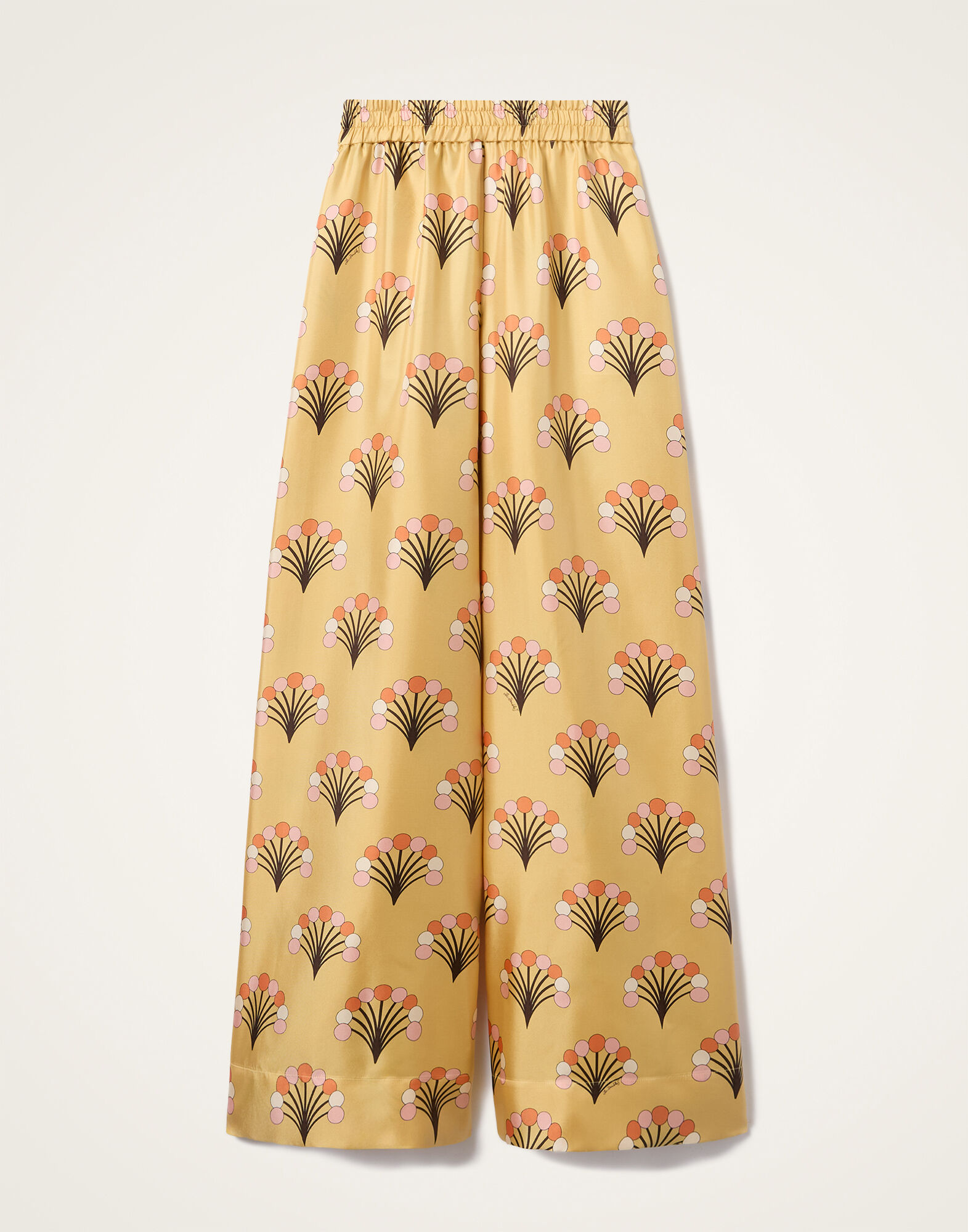 La DoubleJ Palazzo Pants Florette Yellow TRO0003SIL001FLO05YE02