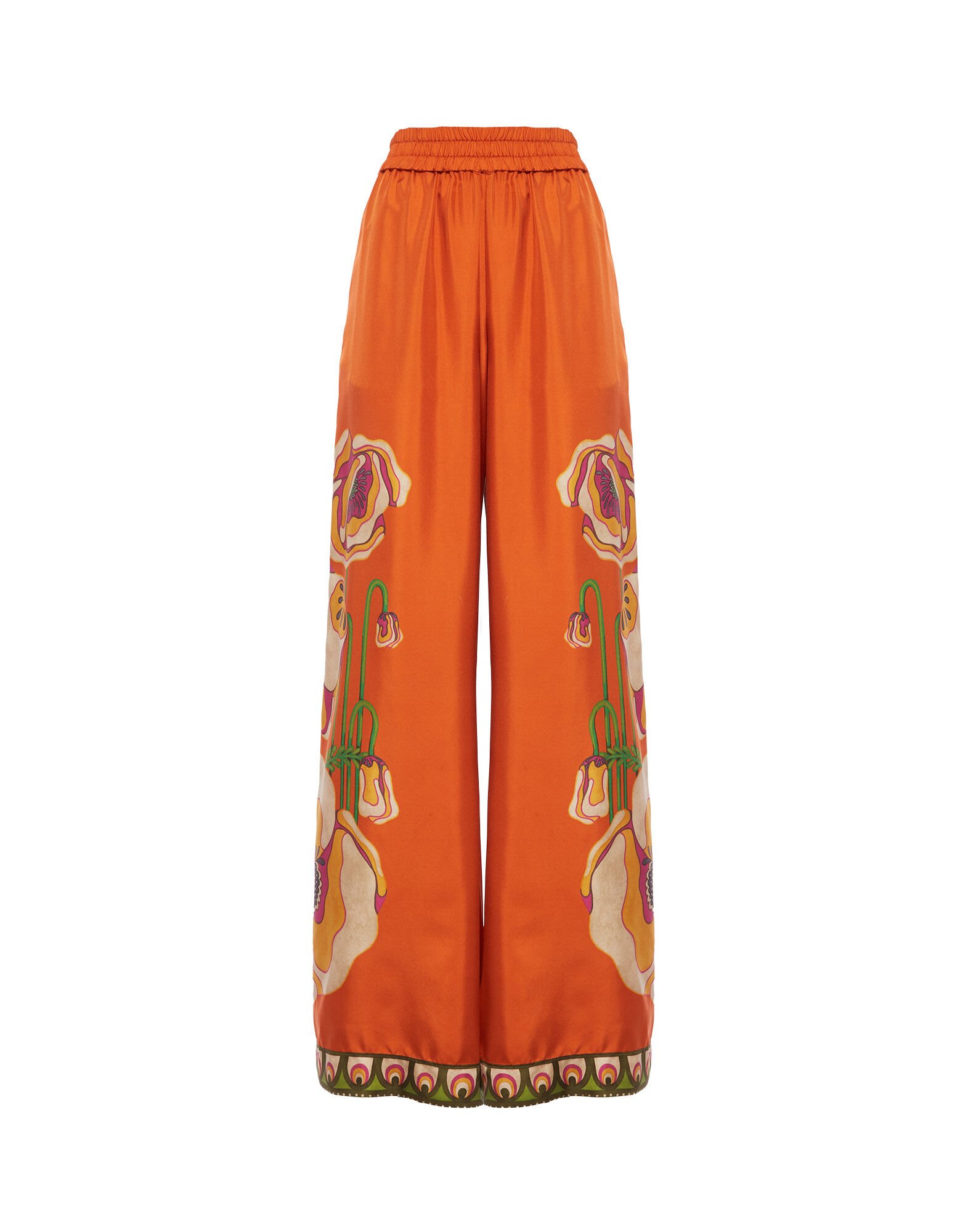 La DoubleJ Palazzo Pants Poppies Orange Plac&eacute;e TRO0026SIL006PPP0005