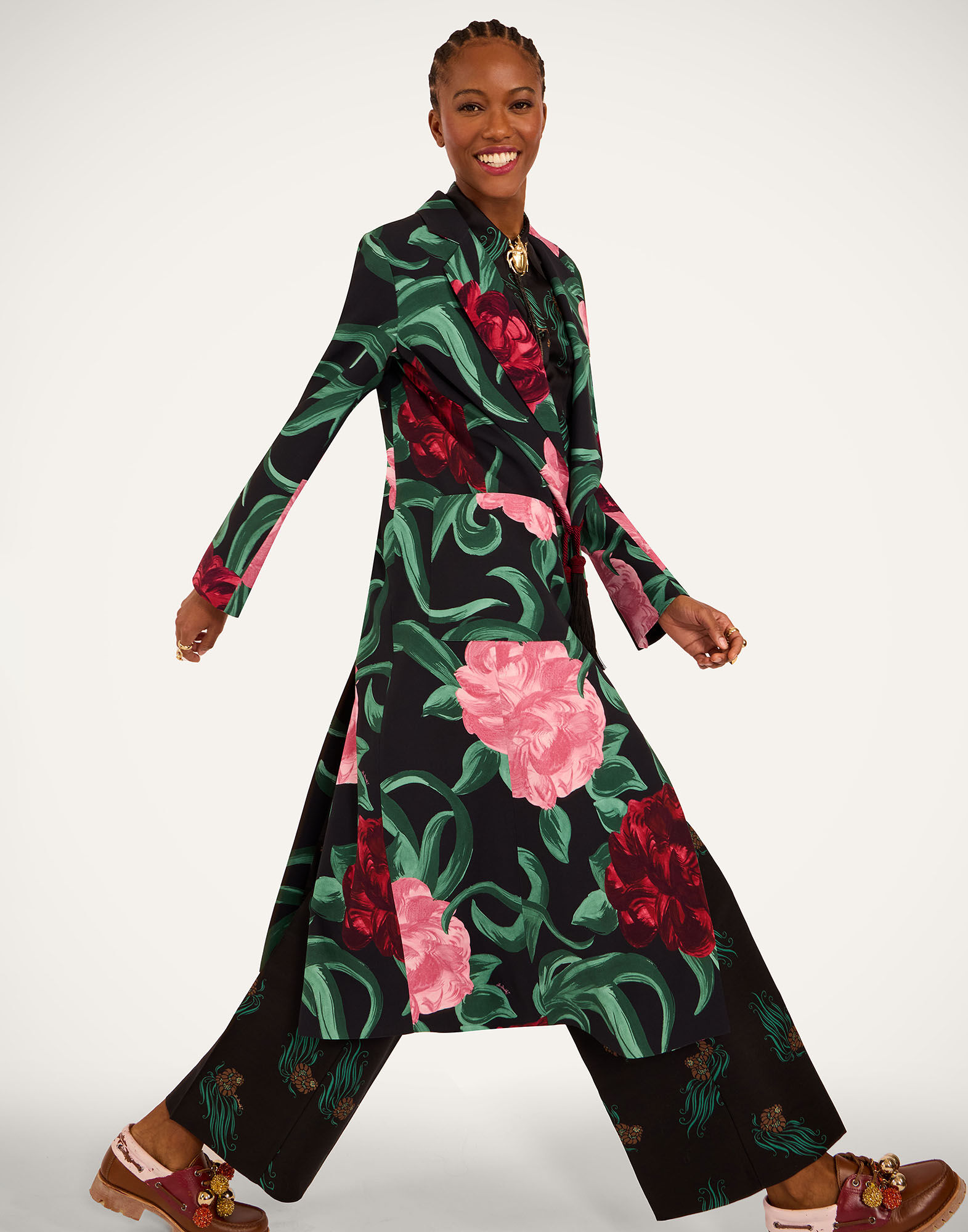 La DoubleJ Duster Coat Peony Black JAC0166SAB001PEO05BL01