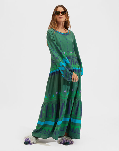 La DoubleJ Vesta Dress Handmade Dots Bordeaux Plac&eacute;e DRE0302SIL009HAD0001