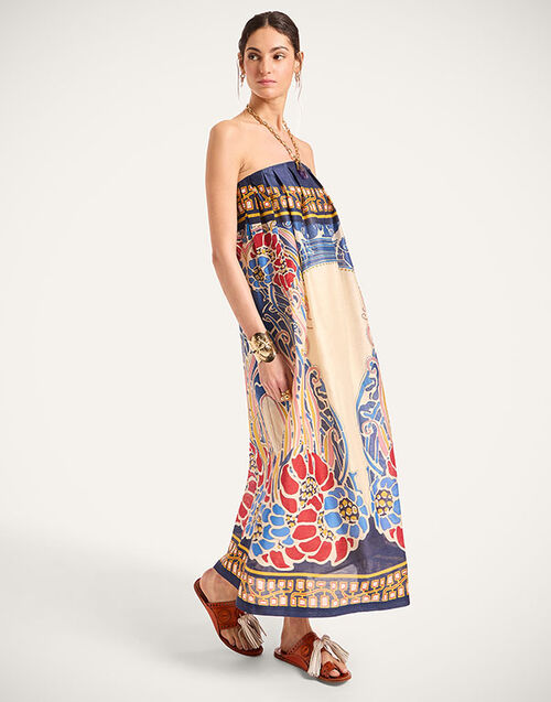 La DoubleJ Filter Dress Lemuria Placée Blue DRE0902LIN010LEM02BU03