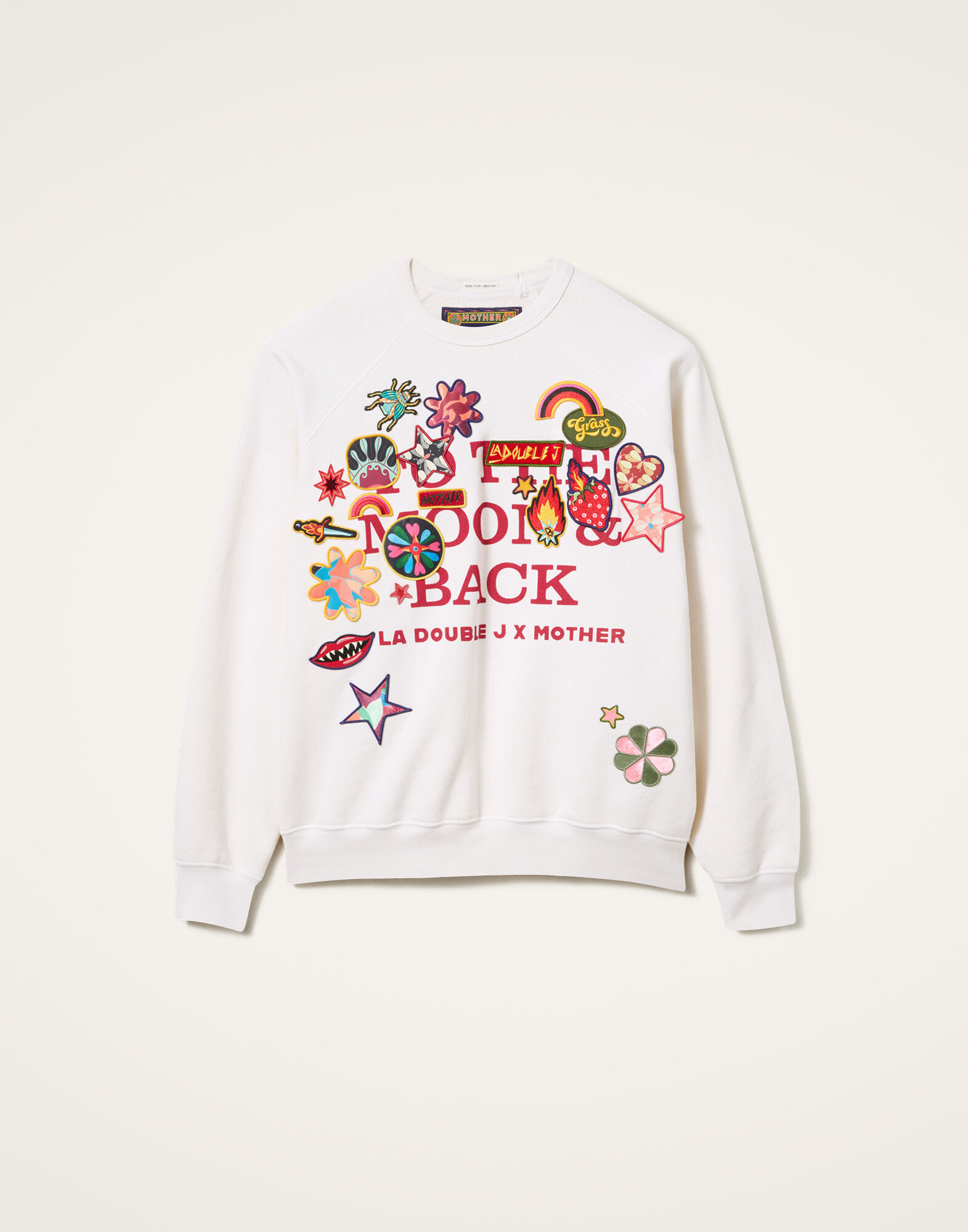 La DoubleJ The Biggie Concert Sweatshirt Patch It Up White SWE0041JER060PAT09WH01