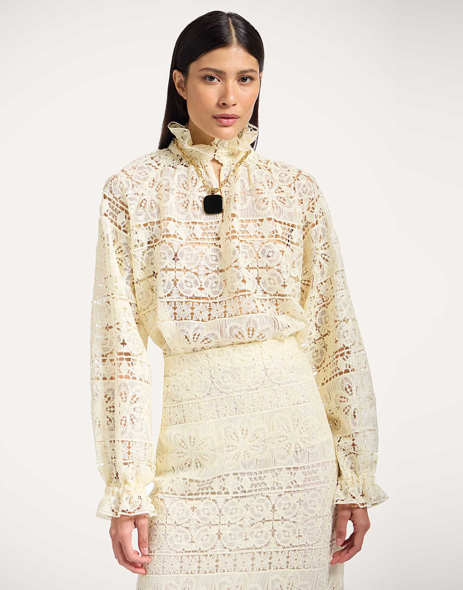 La DoubleJ Lacey Cerere Blouse Caper Light Yellow SHI0142EMB104CEP03YE01