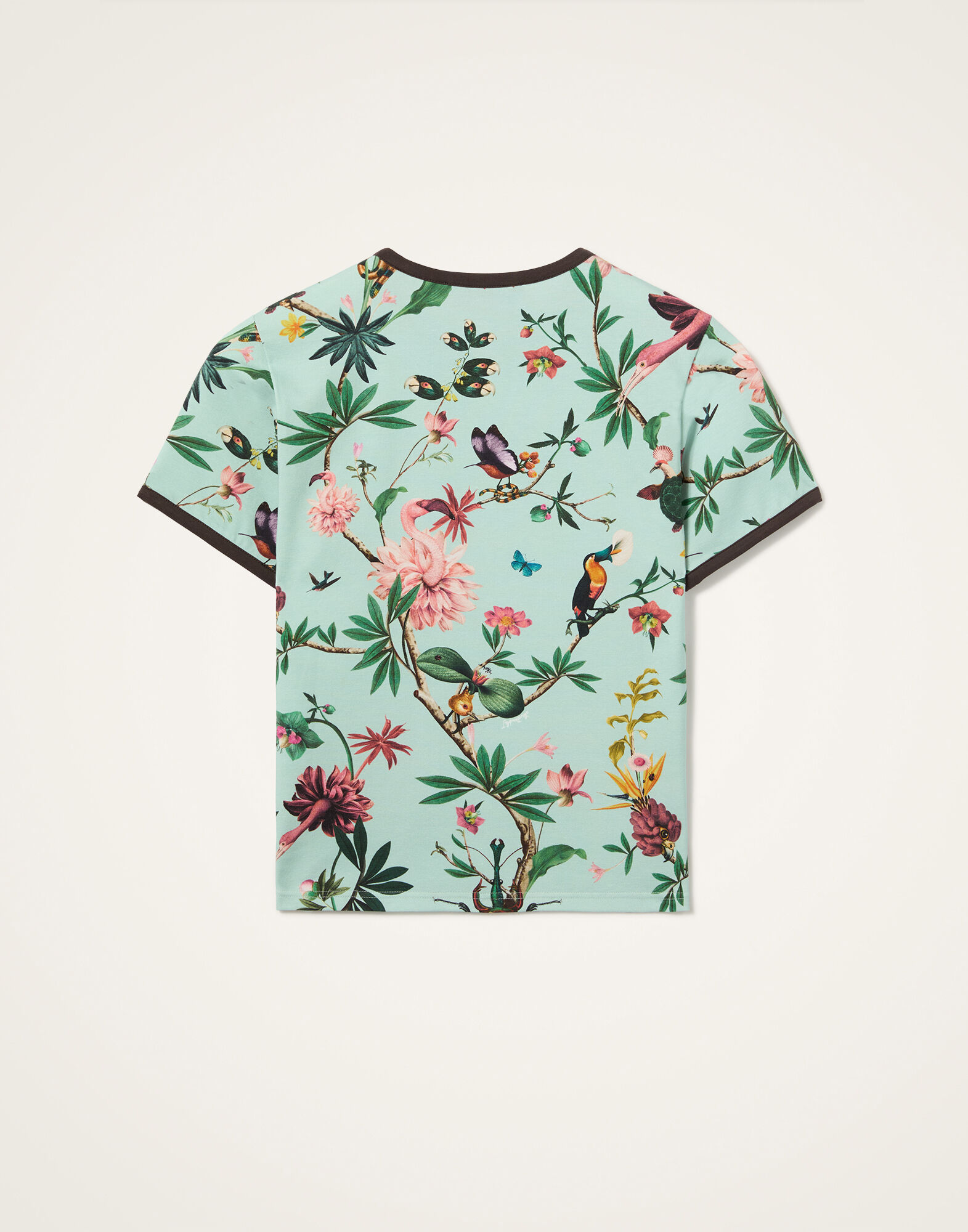 La DoubleJ The Cu-Tee Crop Zooflora Light Blue TSH0068JER076ZOF02BU01