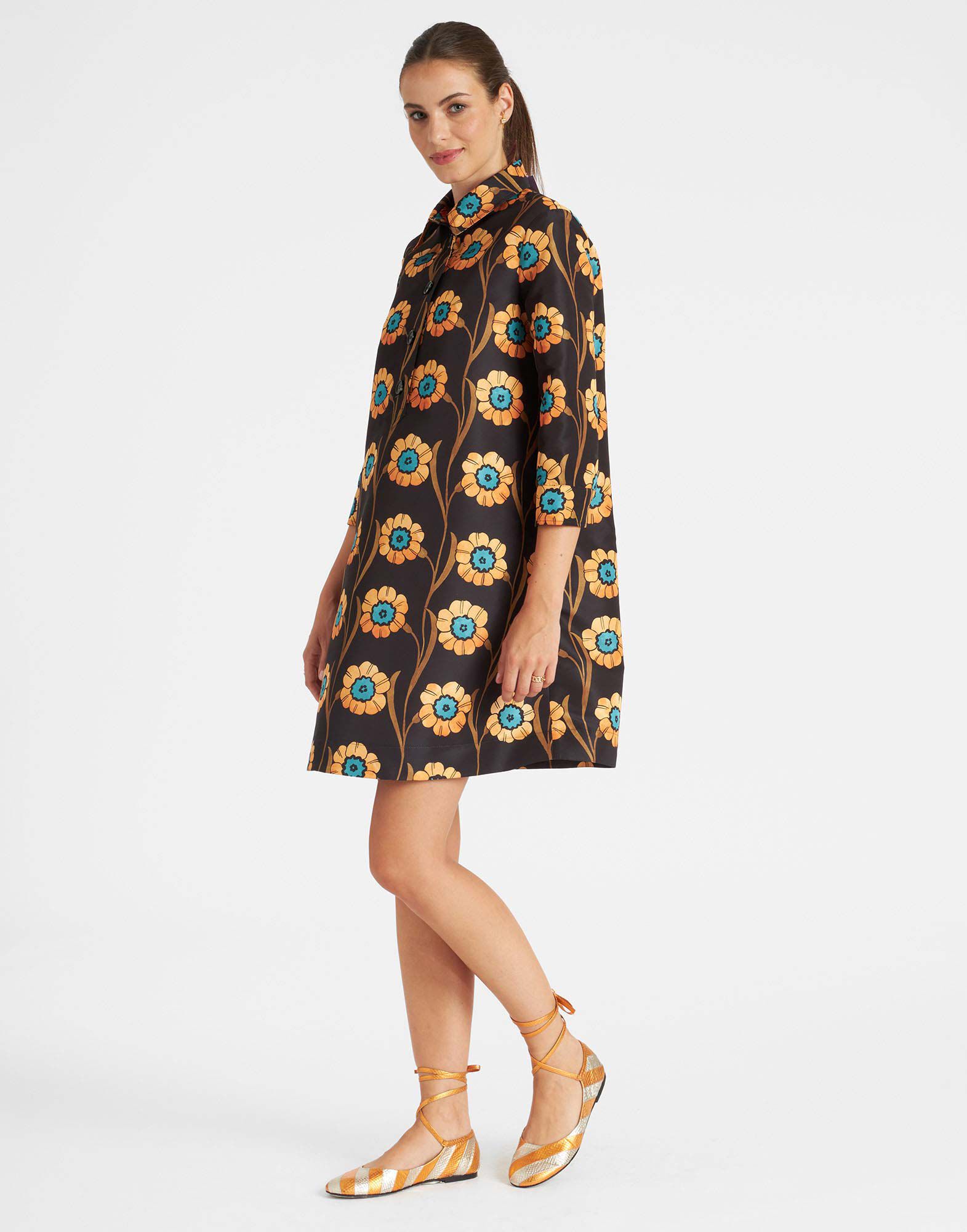 La DoubleJ Short Artemis Dress Daisychain Black DRE0180FAI001ROP01BL01