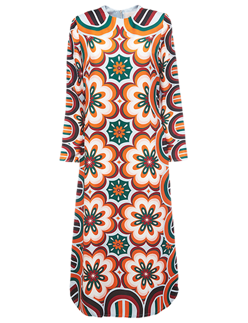 LaDoubleJ Long Sleeve Swing Dress Ciccio Arancio DRE0231SIL006CIC0002