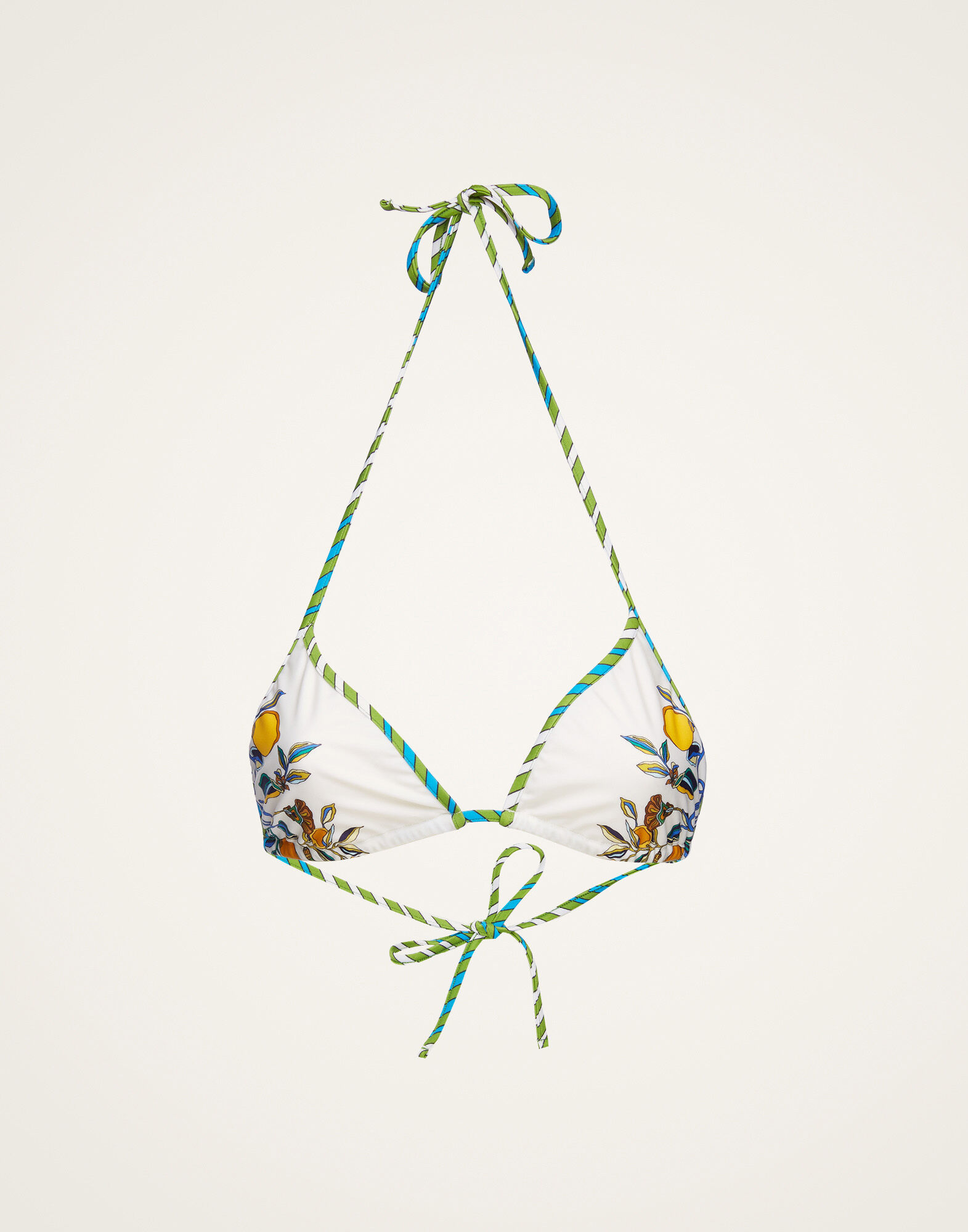 La DoubleJ Bikini Top Borboni Plac&eacute;e Bianco SWI0032LYC003BRN03WH01