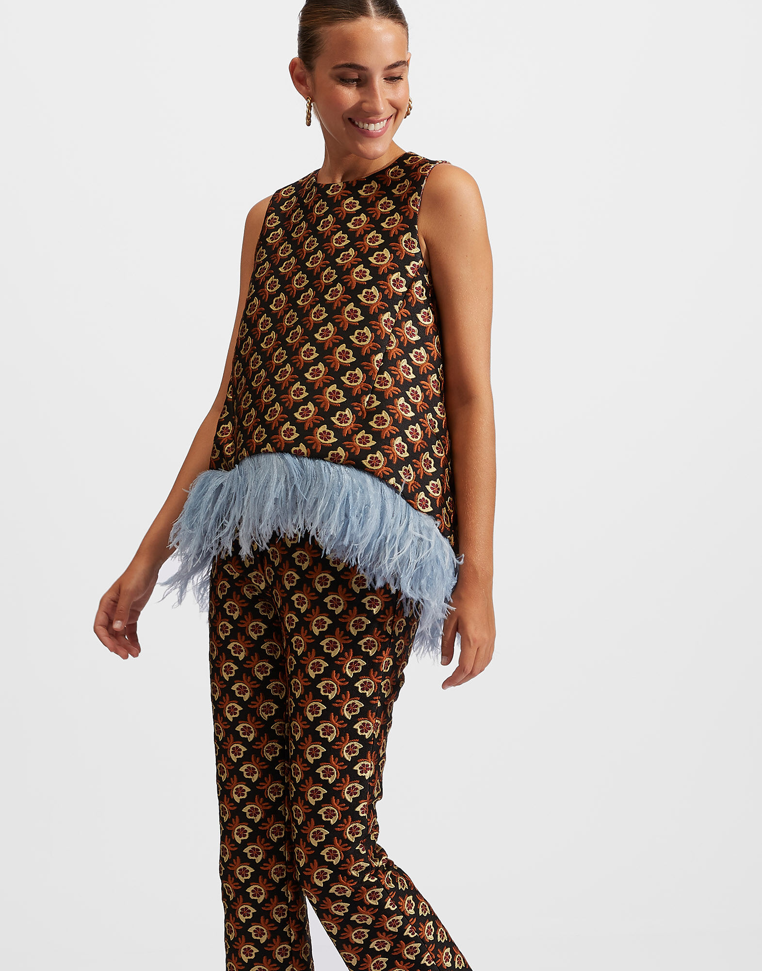 La DoubleJ La Scala Top (With Feathers) Bella Nero TOP0013JAC034MUL0049