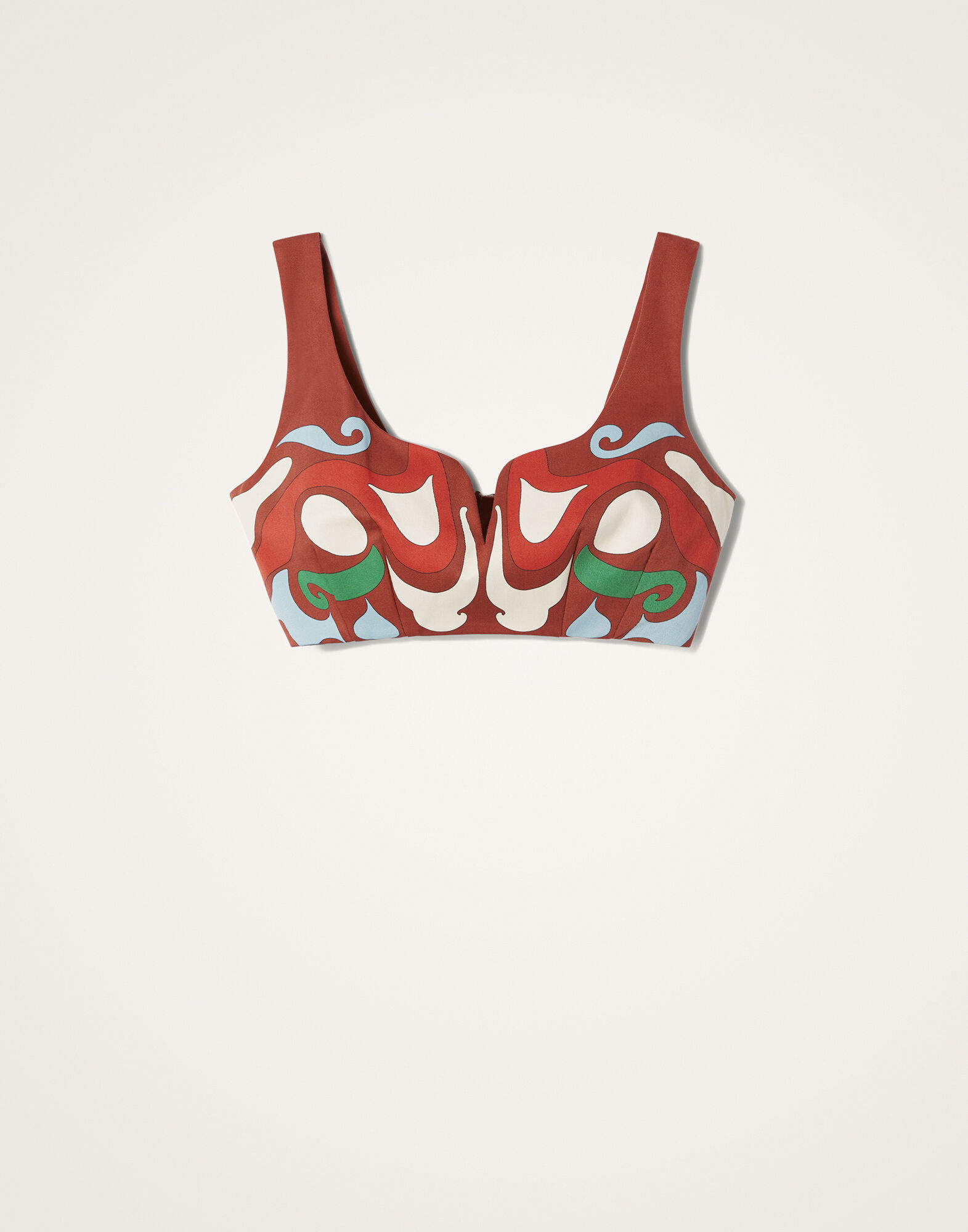 La DoubleJ Baia Crop Top Phoenix Plac&eacute;e Light Blue TOP0094COT037PHO01BU01