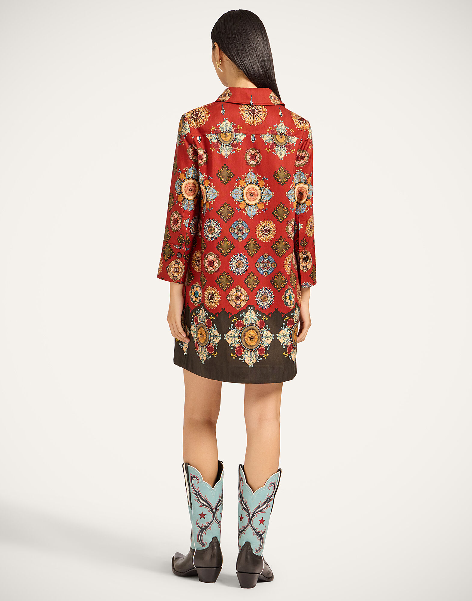 La DoubleJ Short Artemis Dress Nucleus Plac&eacute;e Rust DRE0180CAD001NUC02OR04