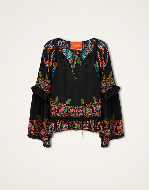 La DoubleJ Boho Blouse Eve Black TOP0132CRE005EEC01BL01
